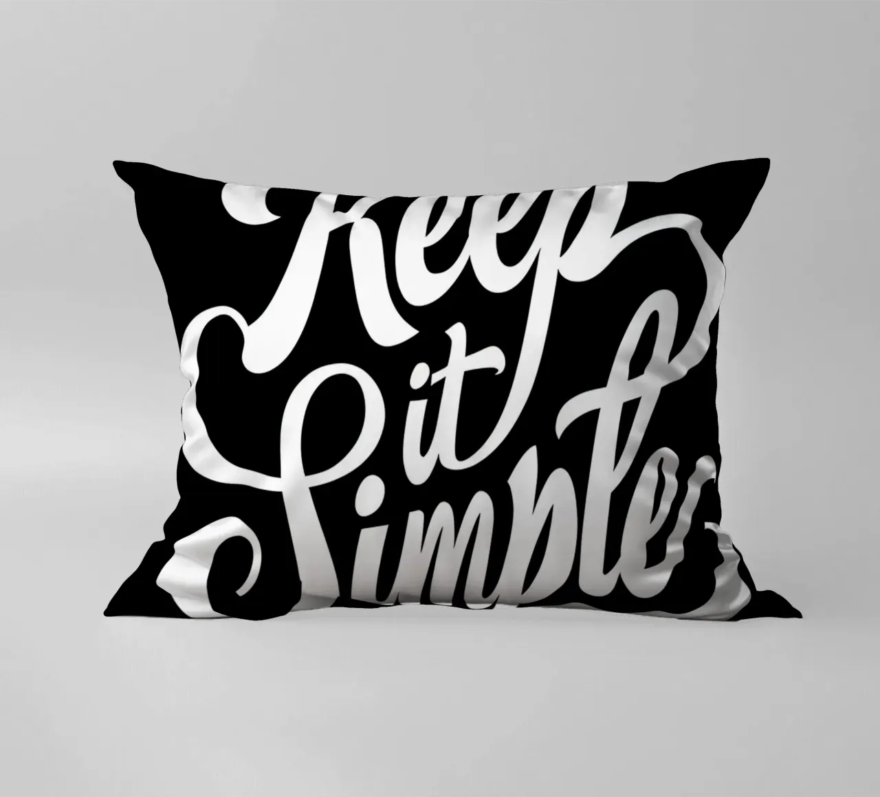 Elegant Keep It Simple Cursive Typography decorative cushion by inspirational quote