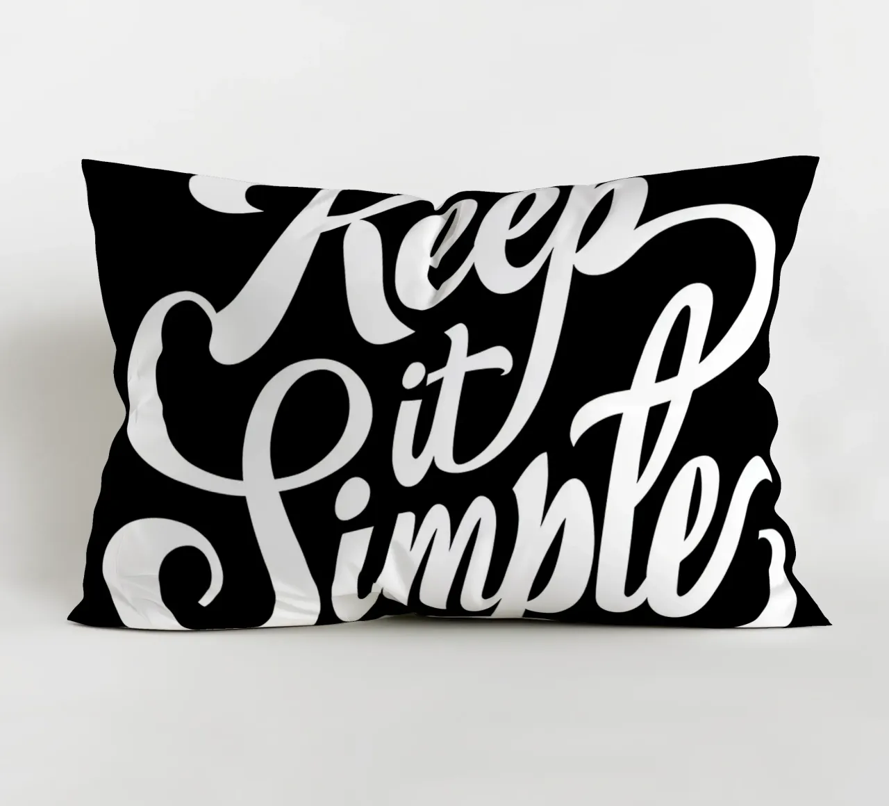 Elegant Keep It Simple Cursive Typography decorative cushion by inspirational quote