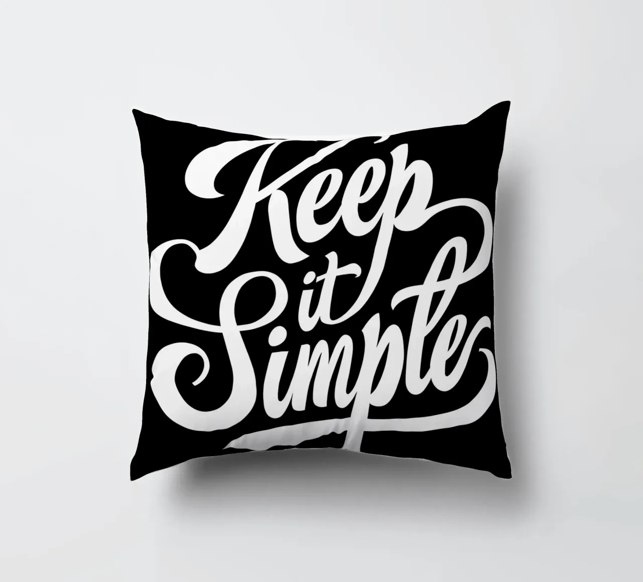 Elegant Keep It Simple Cursive Typography decorative cushion by inspirational quote