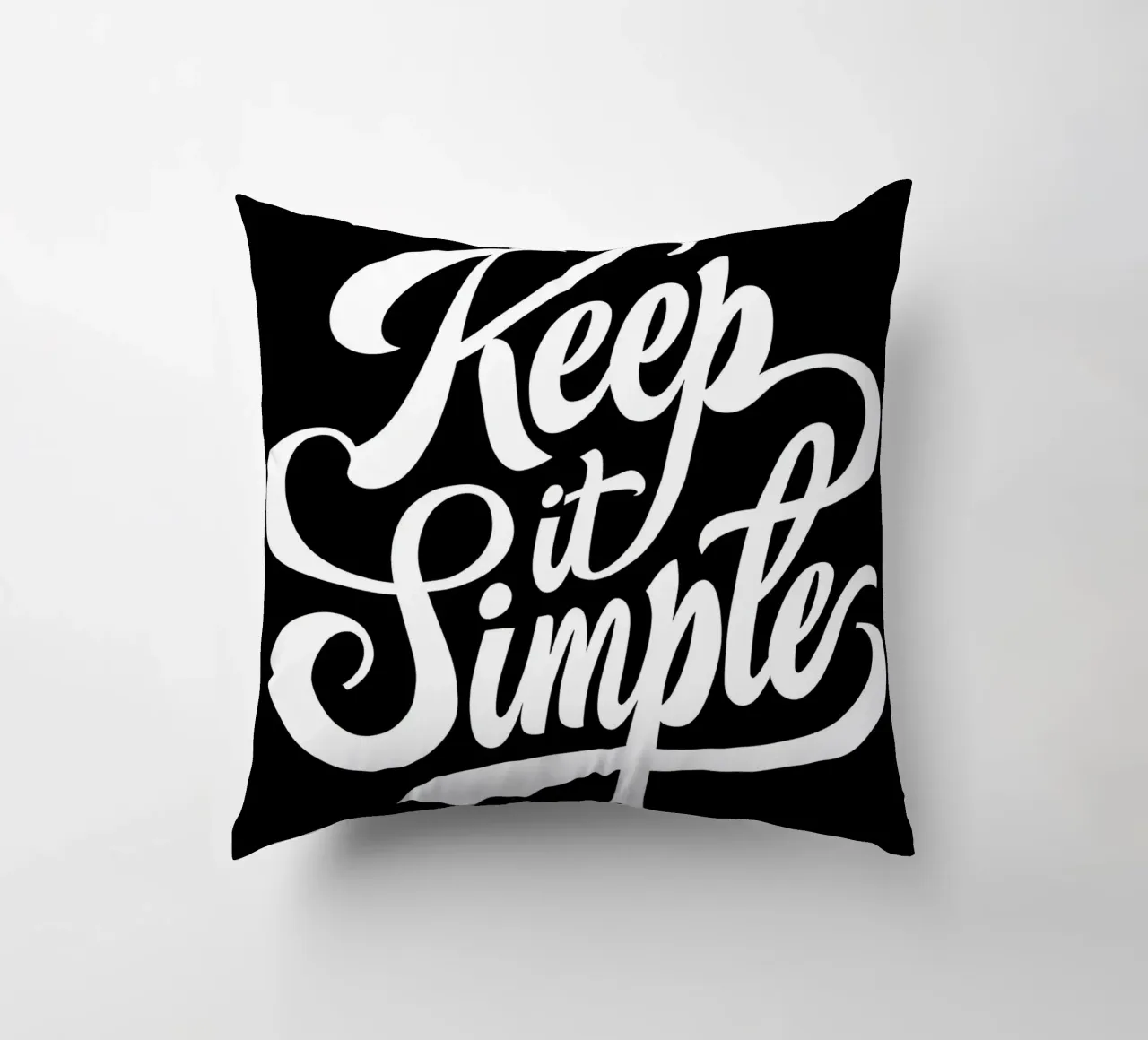 Elegant Keep It Simple Cursive Typography decorative cushion by inspirational quote