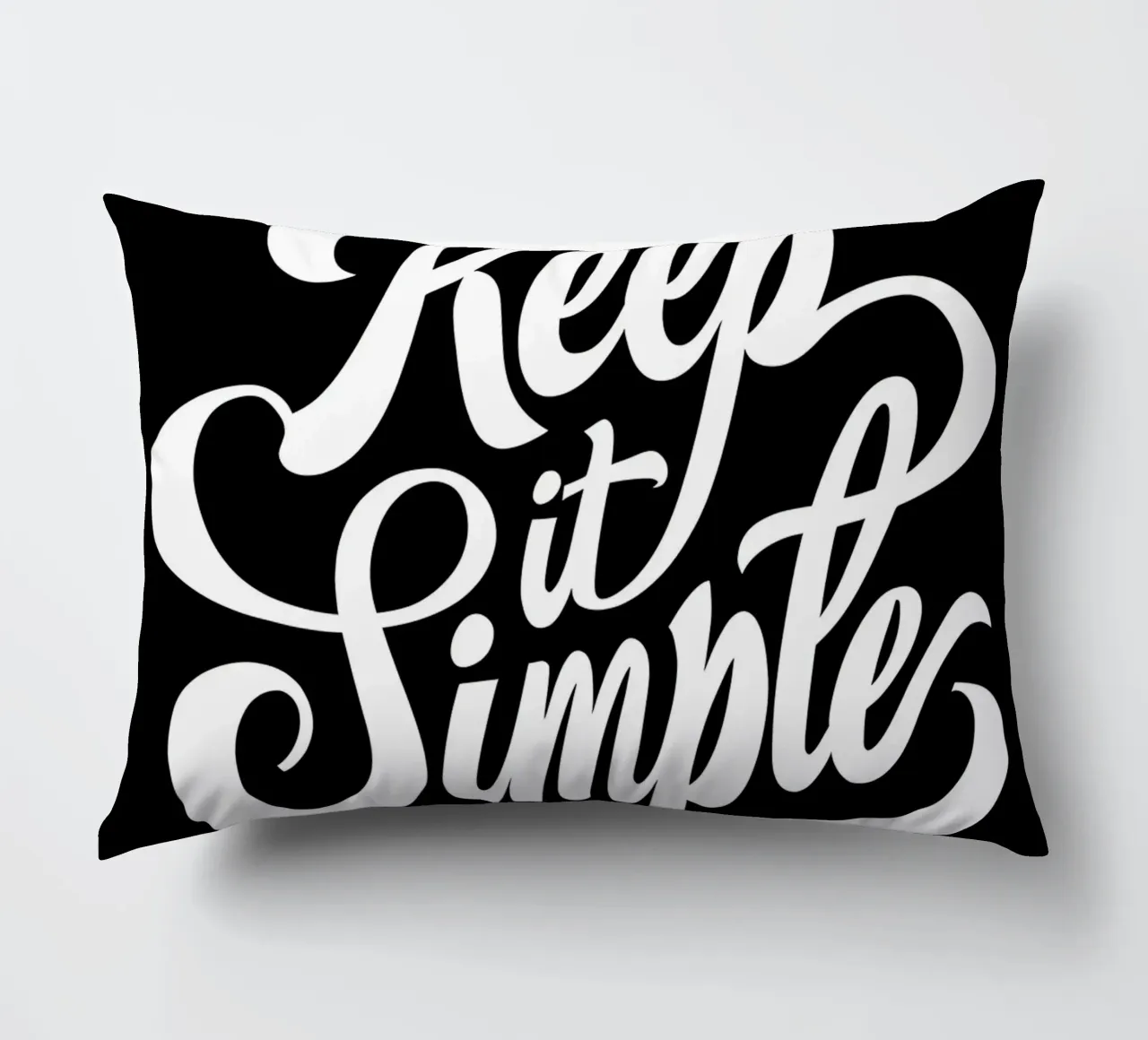 Elegant Keep It Simple Cursive Typography decorative cushion by inspirational quote