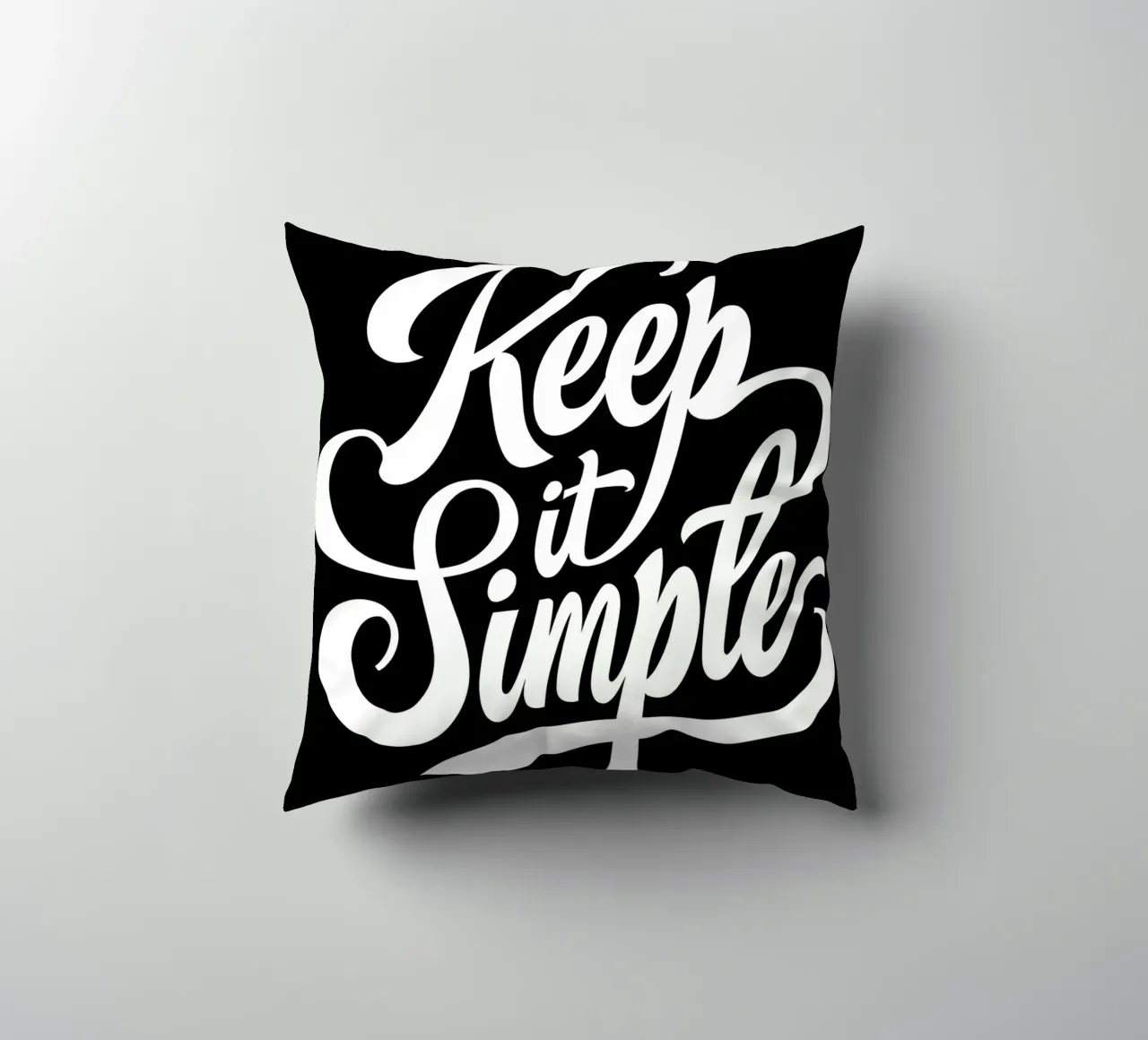 Elegant Keep It Simple Cursive Typography decorative cushion by inspirational quote