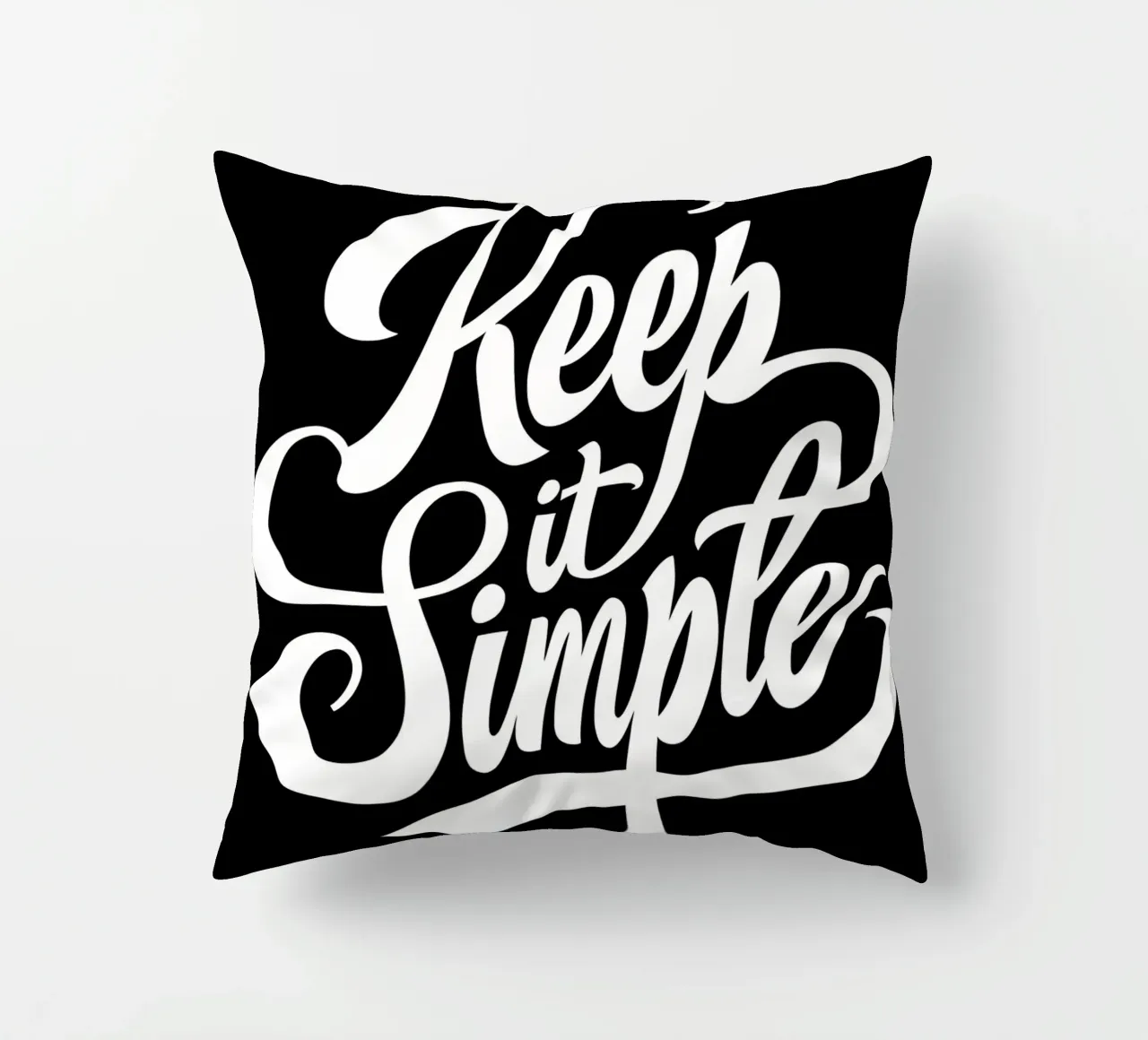 Elegant Keep It Simple Cursive Typography decorative cushion by inspirational quote