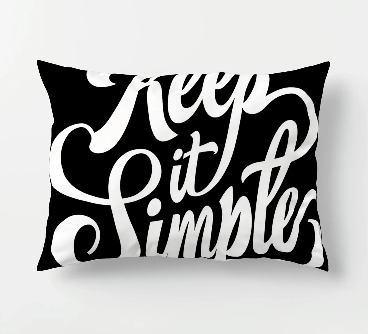 Elegant Keep It Simple Cursive Typography decorative cushion by inspirational quote