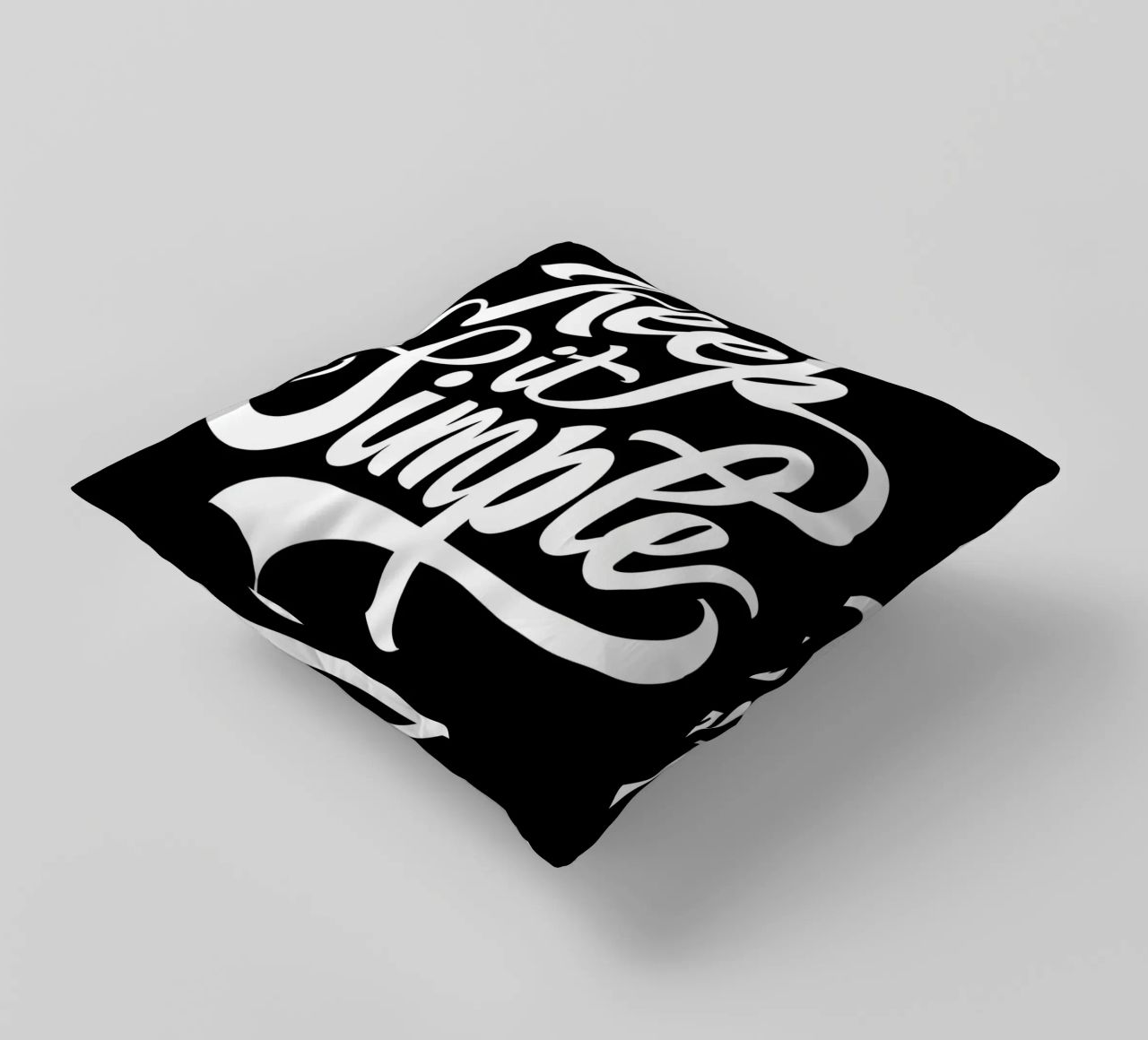 Elegant Keep It Simple Cursive Typography decorative cushion by inspirational quote