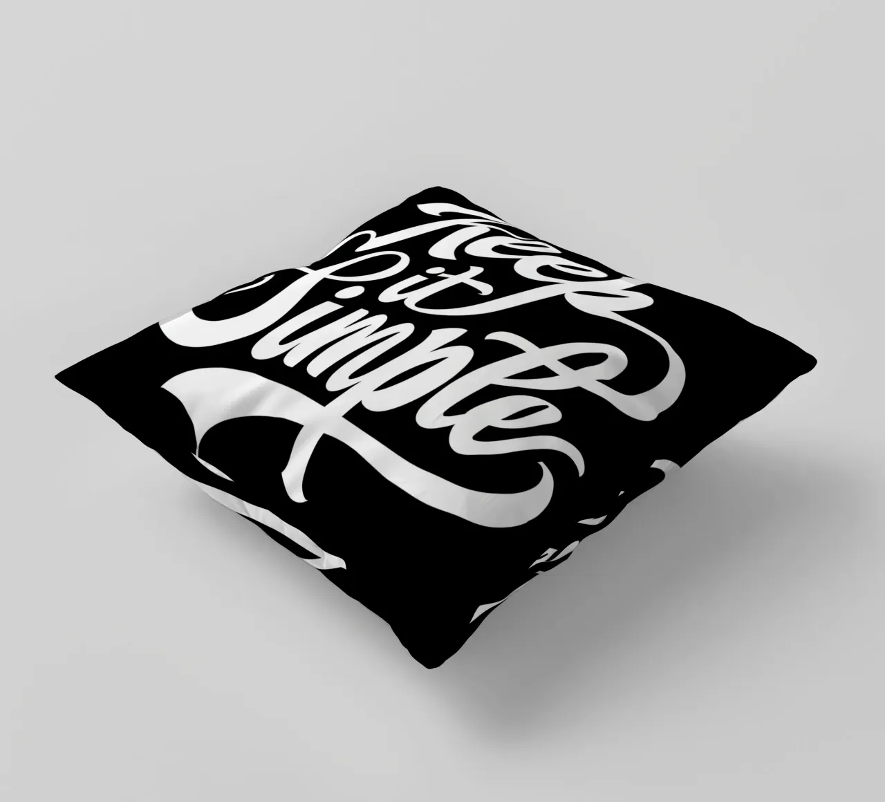 Elegant Keep It Simple Cursive Typography decorative cushion by inspirational quote