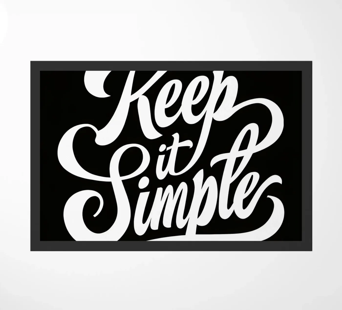 Elegant Keep It Simple Cursive Typography doormat by inspirational quote