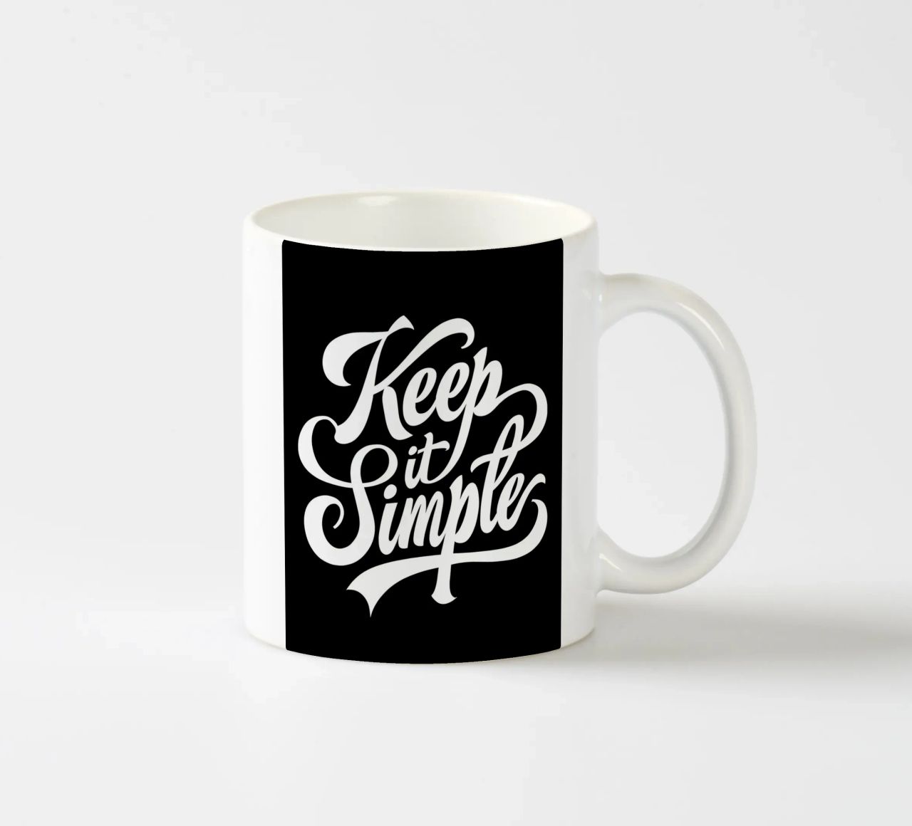 Elegante Keep It Simple Cursieve Typografie keramische mok van inspirational quote