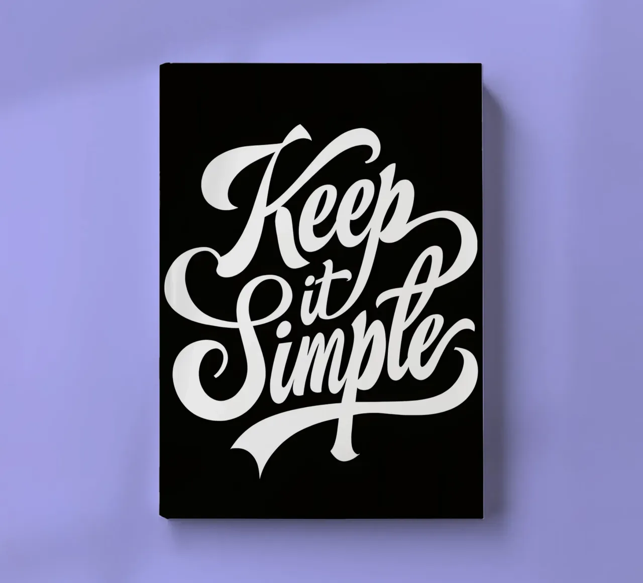 Elegant Keep It Simple Cursive Typography notebook by inspirational quote