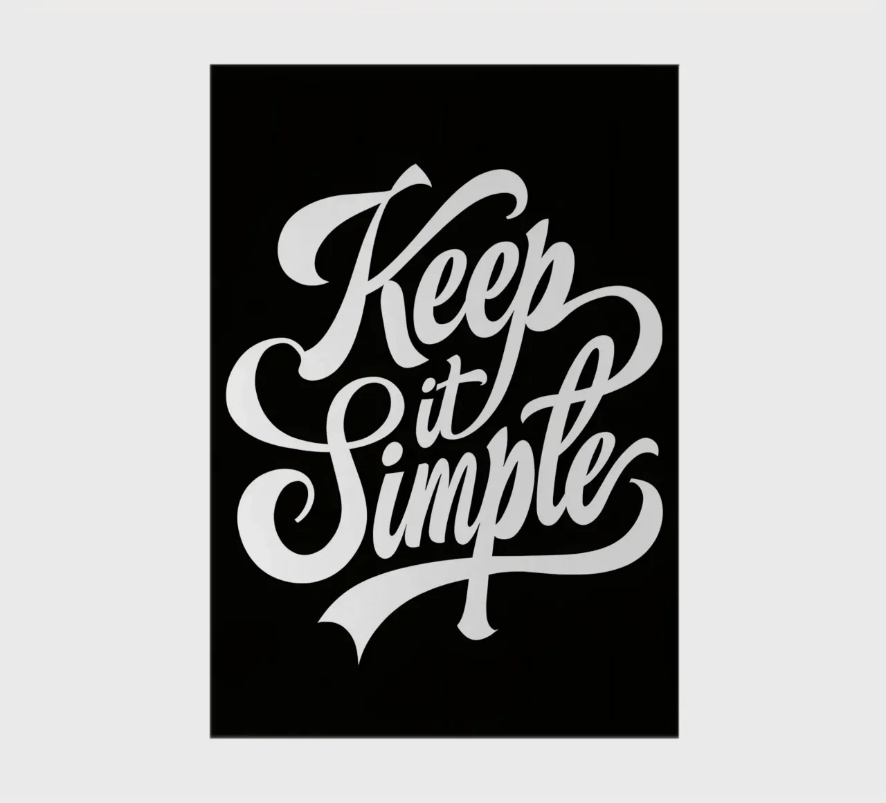 Elegant Keep It Simple Cursive Typography notebook by inspirational quote