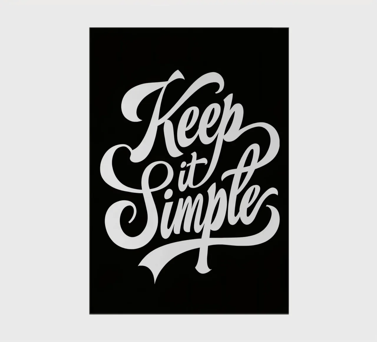 Elegant Keep It Simple Cursive Typography notebook by inspirational quote