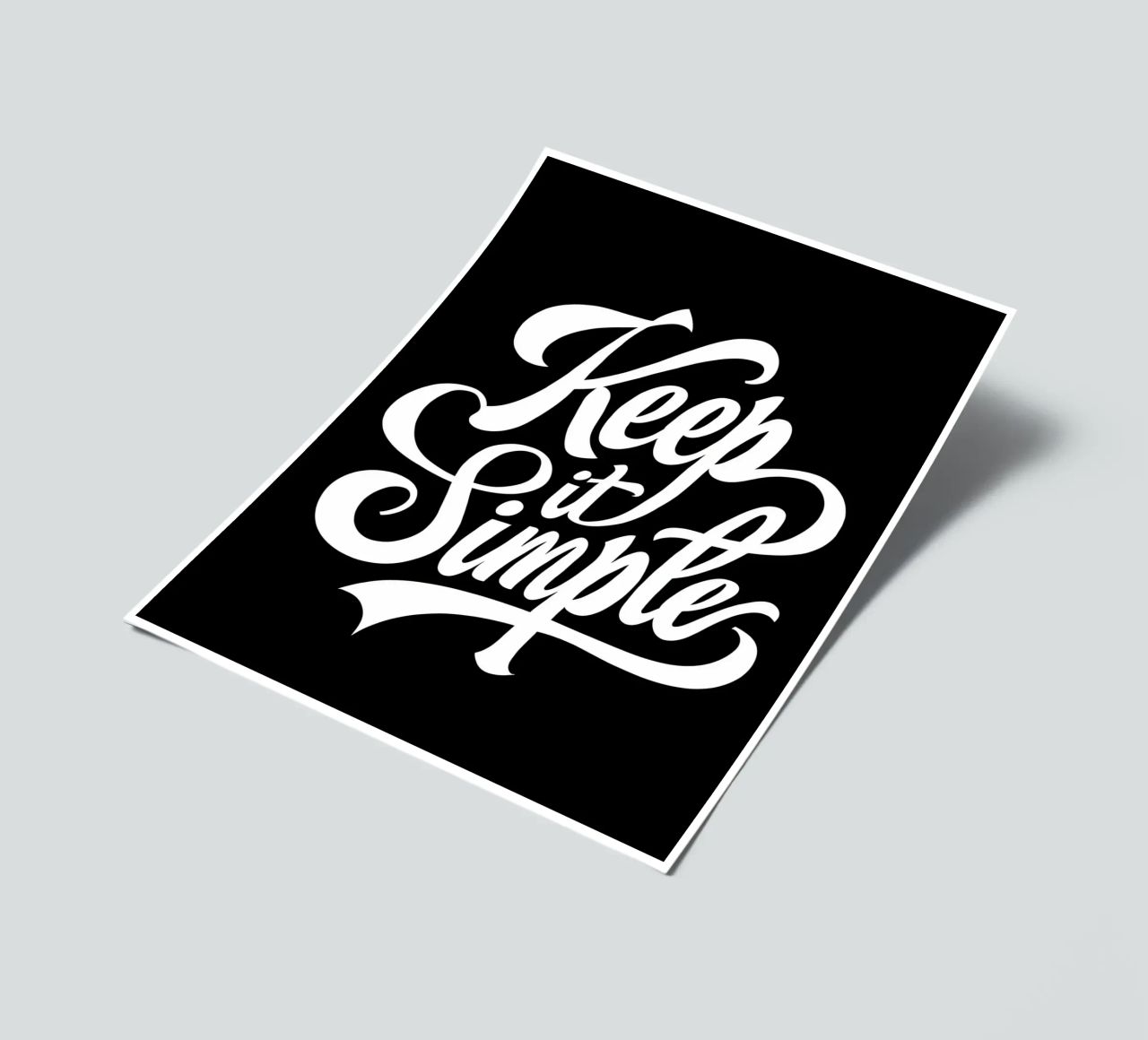 Elegant Keep It Simple Cursive Typography sticker sheet by inspirational quote