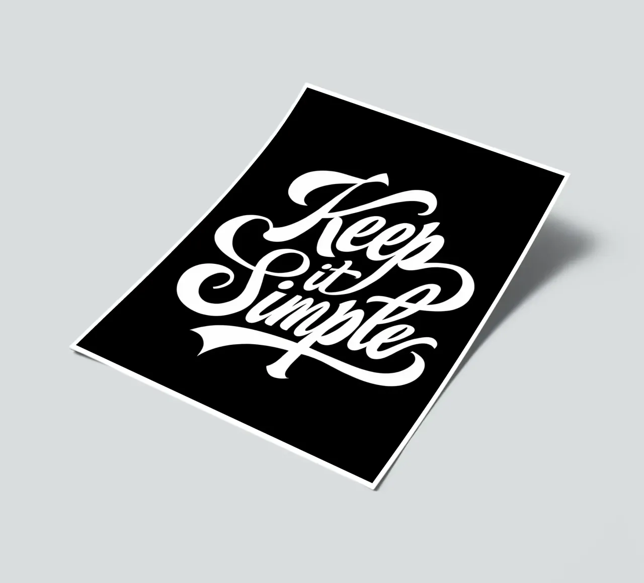 Elegant Keep It Simple Cursive Typography sticker sheet by inspirational quote