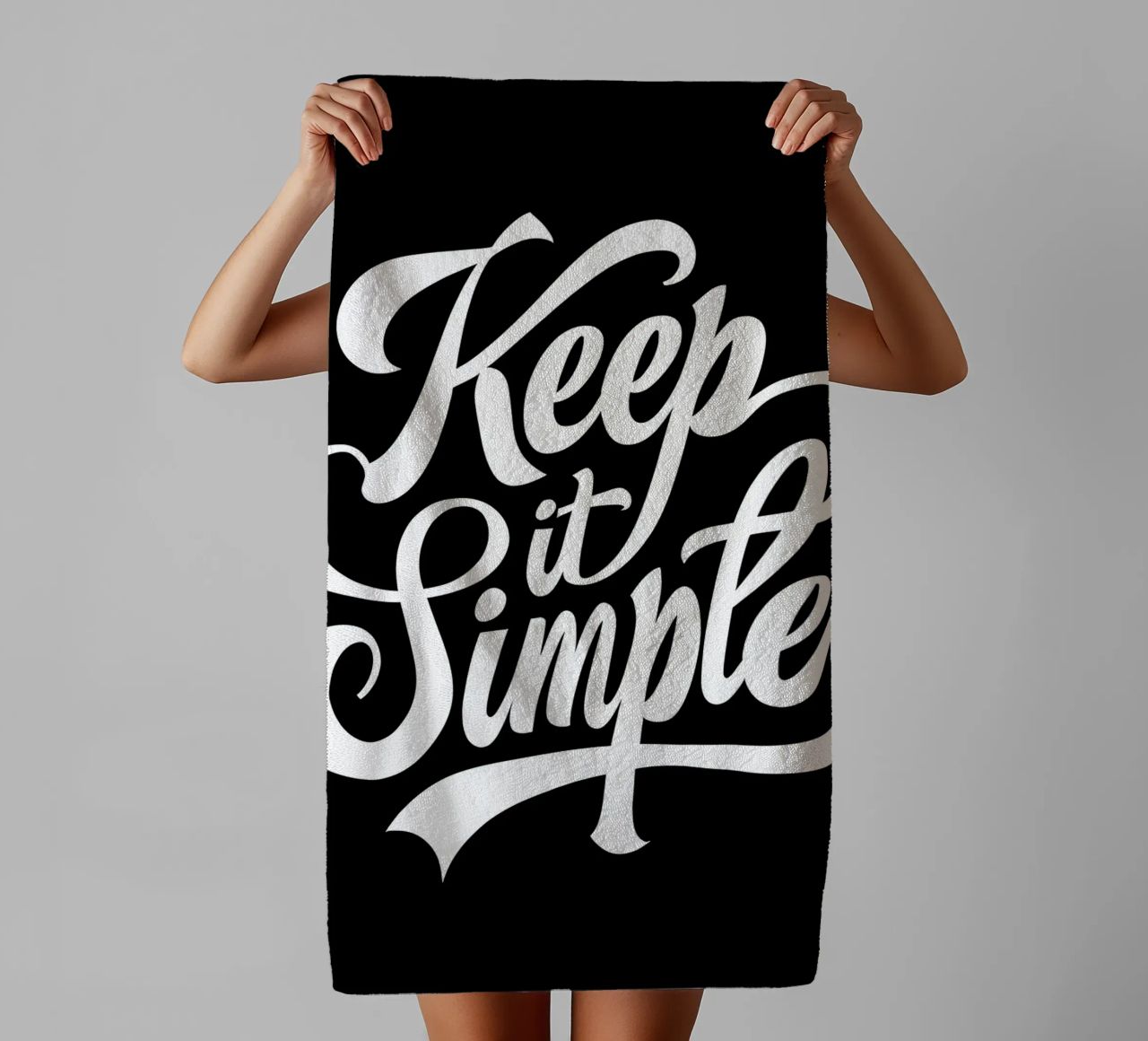 Typographie cursive élégante Keep It Simple serviette de bain de inspirational quote