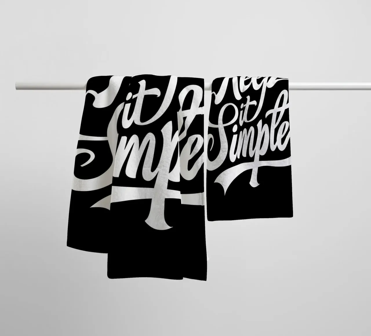 Typographie cursive élégante Keep It Simple serviette de bain de inspirational quote