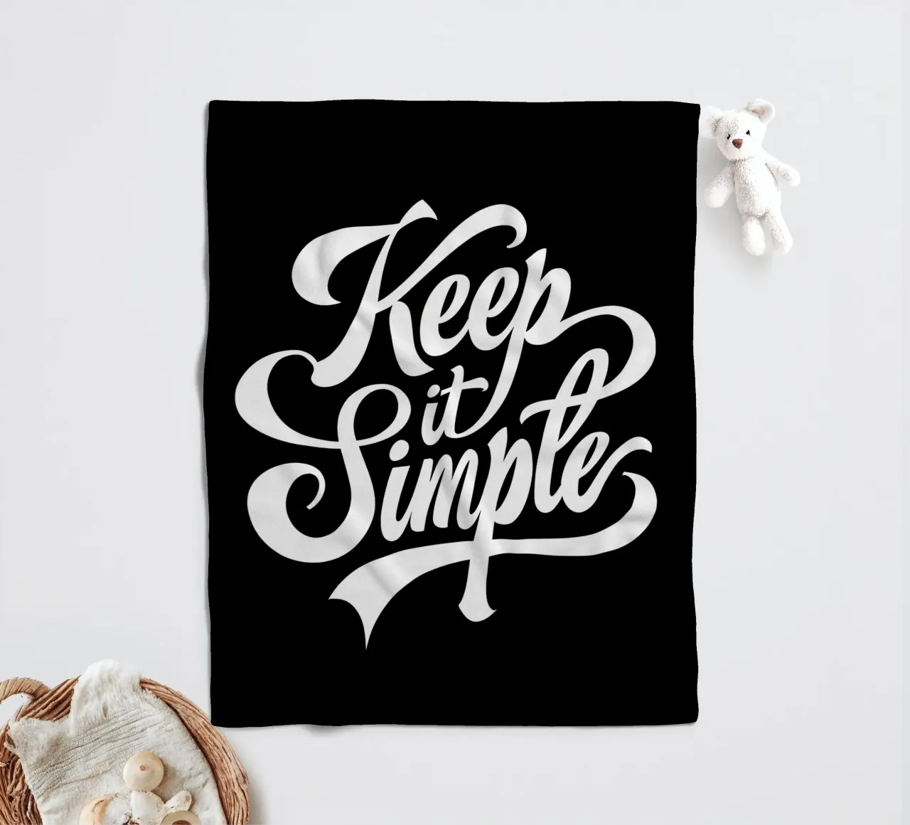 Typographie cursive élégante Keep It Simple plaid polaire de inspirational quote