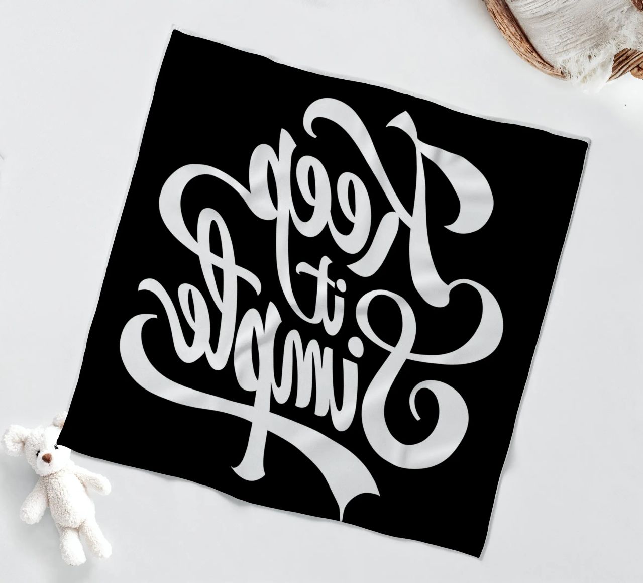 Elegant Keep It Simple Cursive Typography fleece blanket by inspirational quote