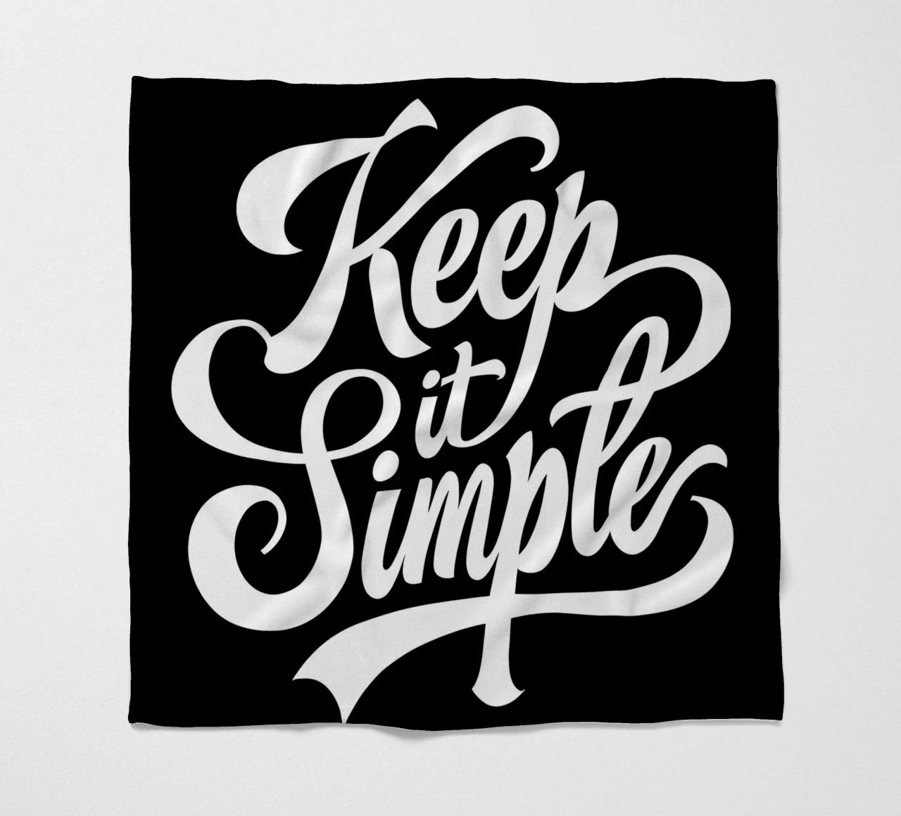 Elegant Keep It Simple Cursive Typography fleece blanket by inspirational quote