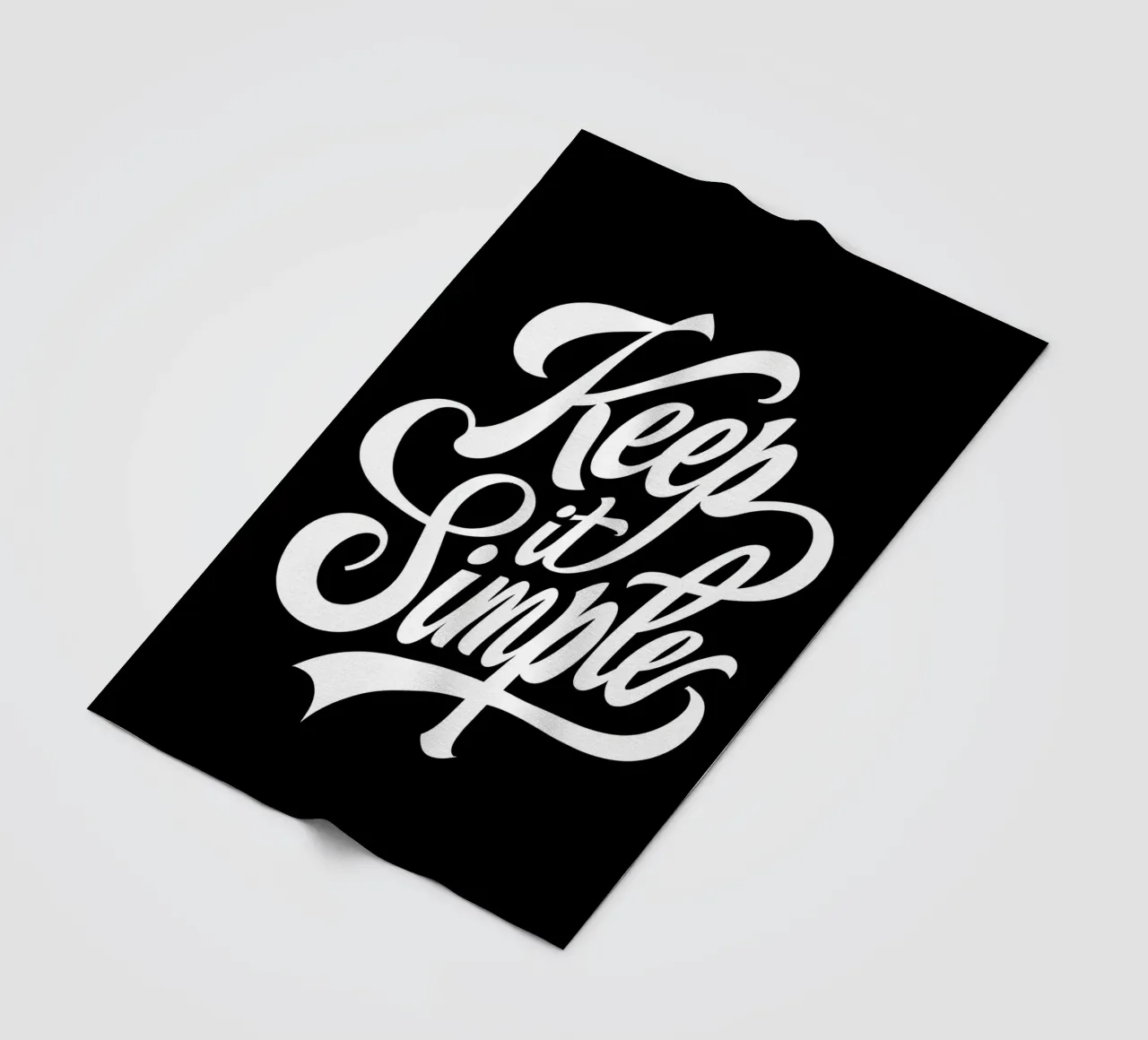 Elegant Keep It Simple Cursive Typography fleece blanket by inspirational quote