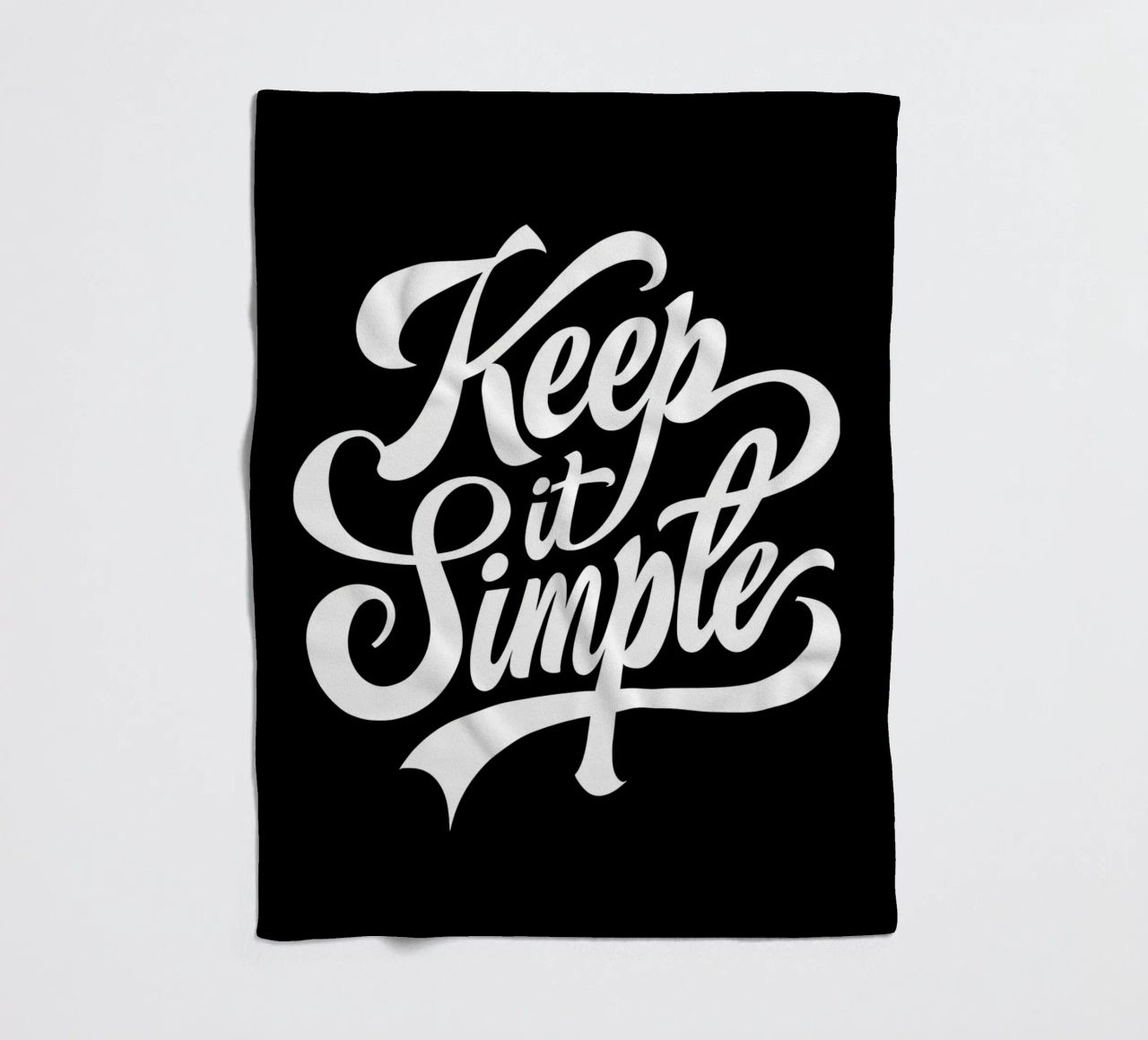 Elegant Keep It Simple Cursive Typography fleece blanket by inspirational quote