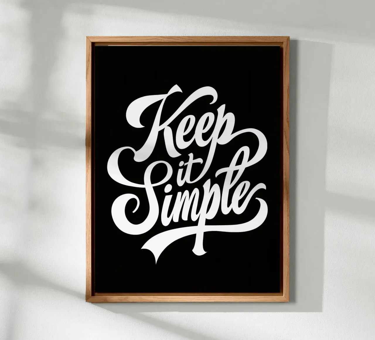 Elegant Keep It Simple Cursive Typography alu-dibond by inspirational quote