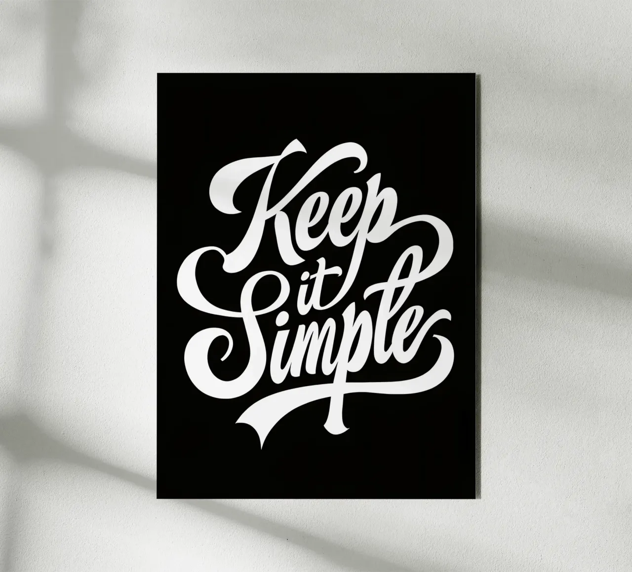Elegant Keep It Simple Cursive Typography alu-dibond by inspirational quote