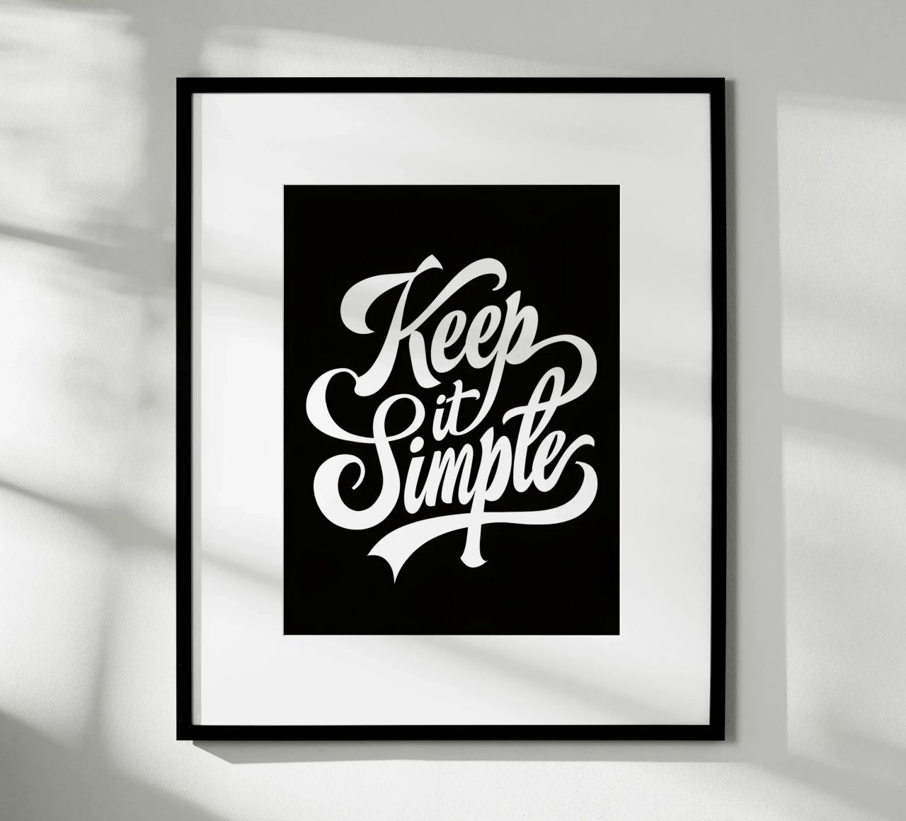 Elegant Keep It Simple Cursive Typography hahnemühle by inspirational quote