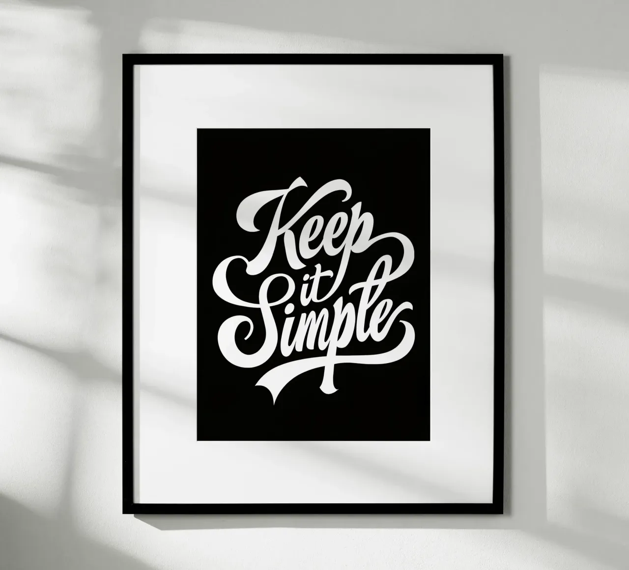 Elegant Keep It Simple Cursive Typography poster by inspirational quote