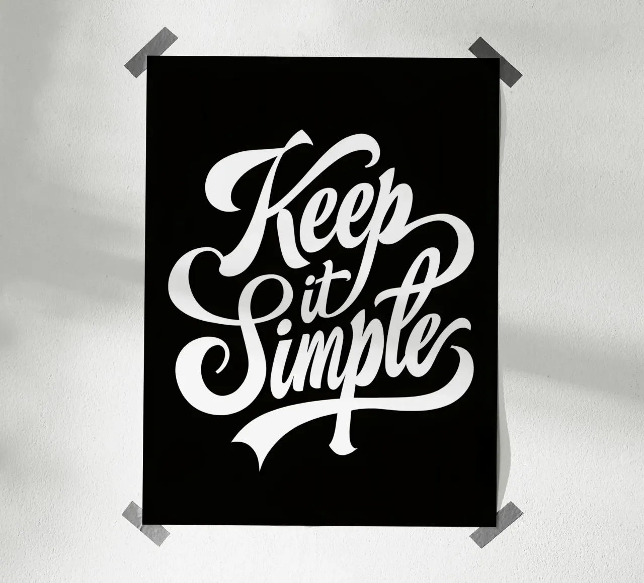 Elegant Keep It Simple Cursive Typography hahnemühle by inspirational quote