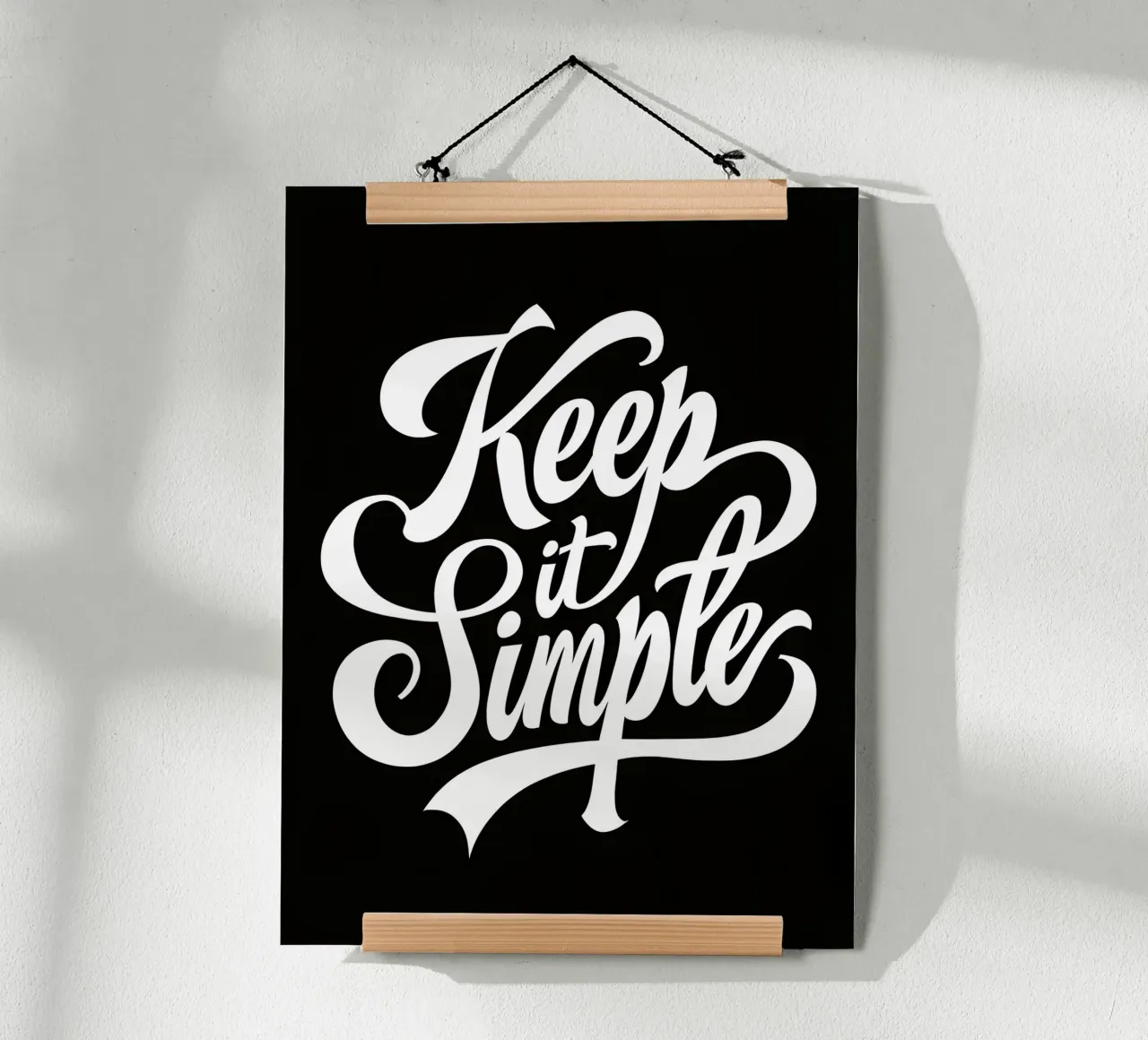 Elegant Keep It Simple Cursive Typography poster by inspirational quote