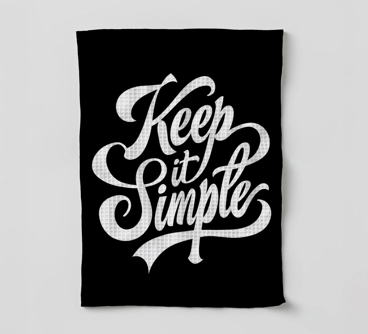 Typographie cursive élégante Keep It Simple torchon de inspirational quote