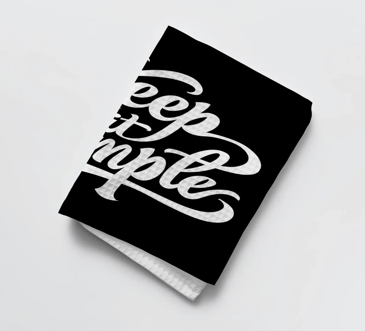 Typographie cursive élégante Keep It Simple torchon de inspirational quote