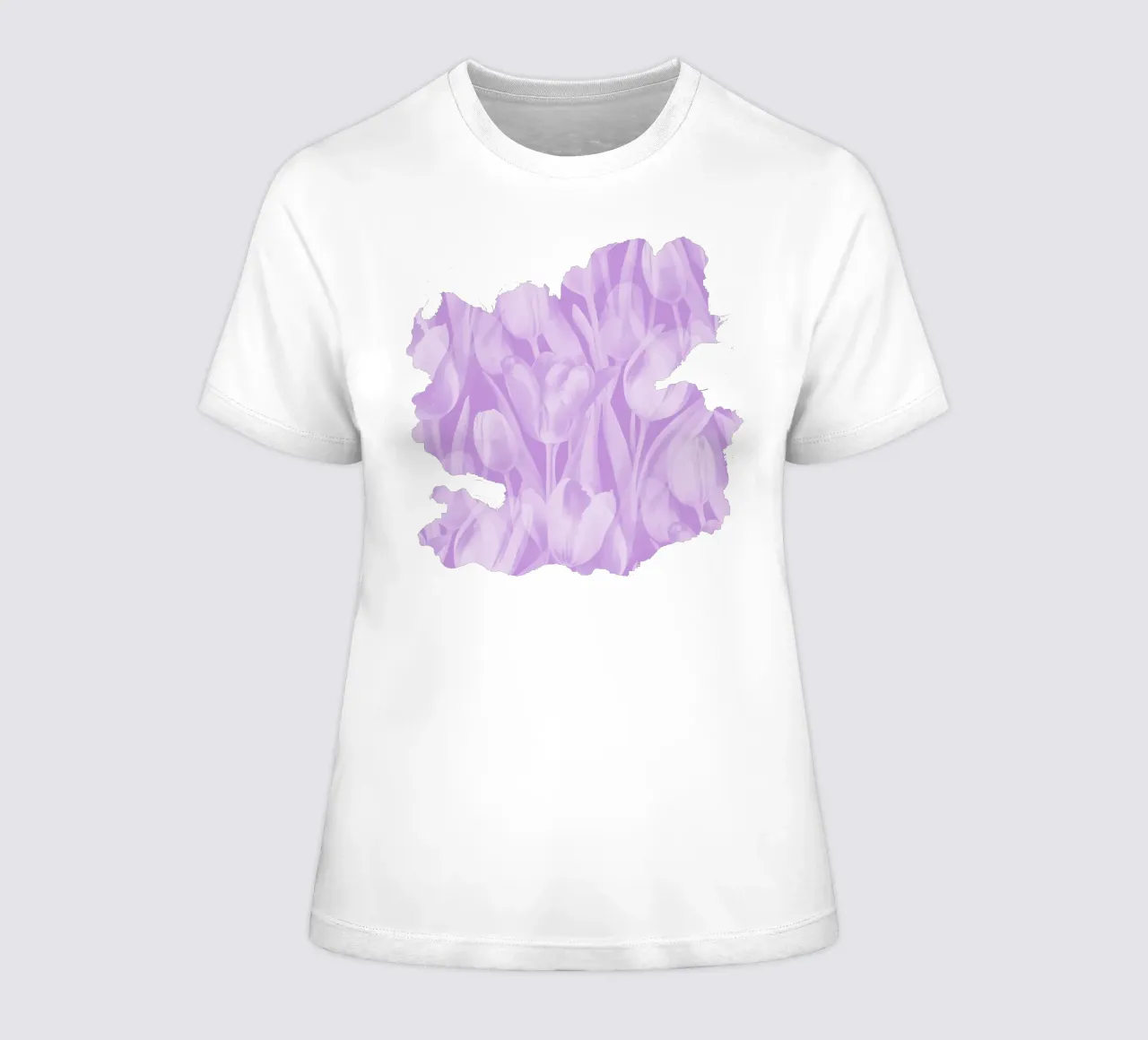 Tulips Lavender and White women's fitted t-shirt by SilverPegasus