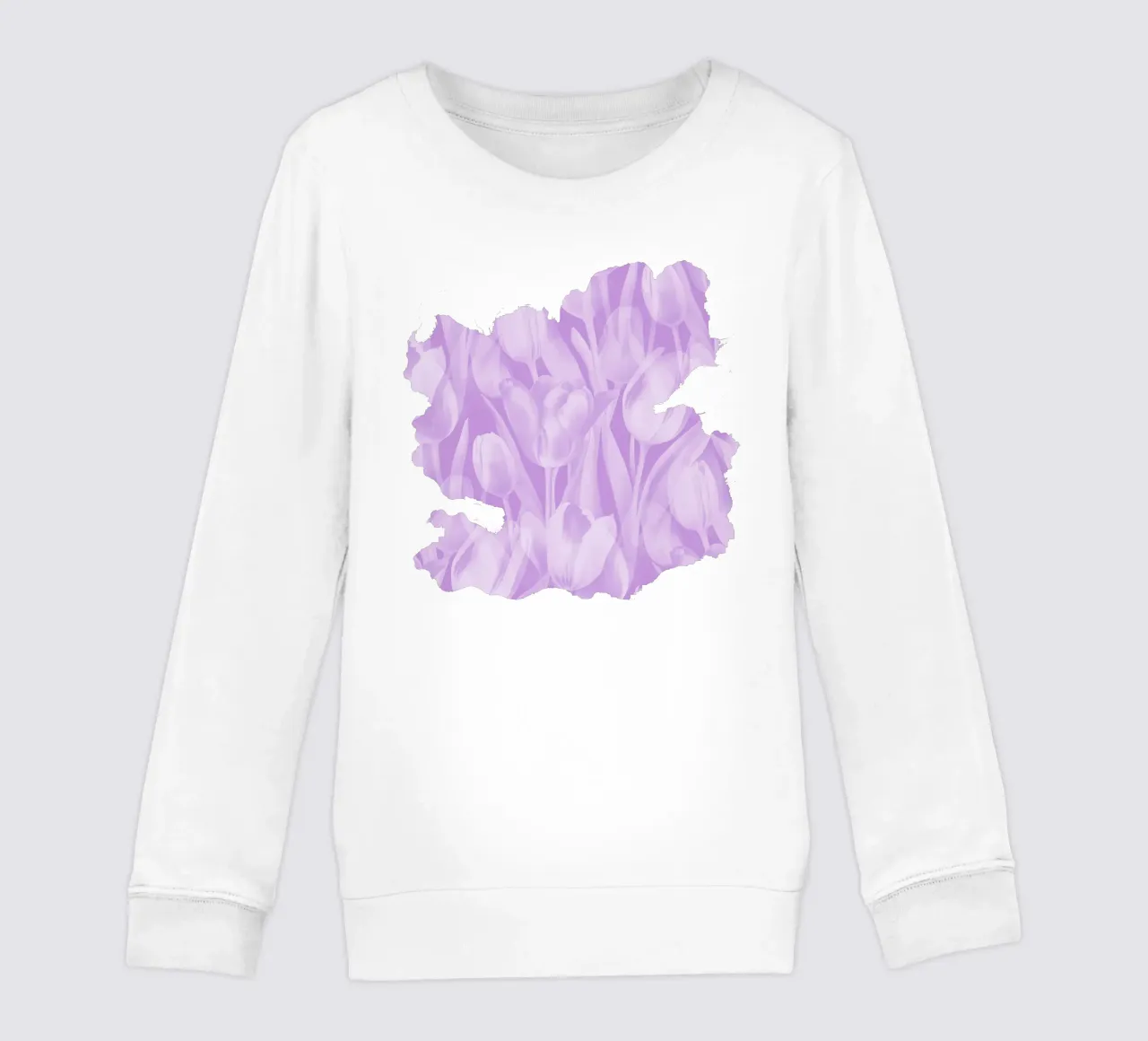 Tulips Lavender and White kids sweatshirt by SilverPegasus