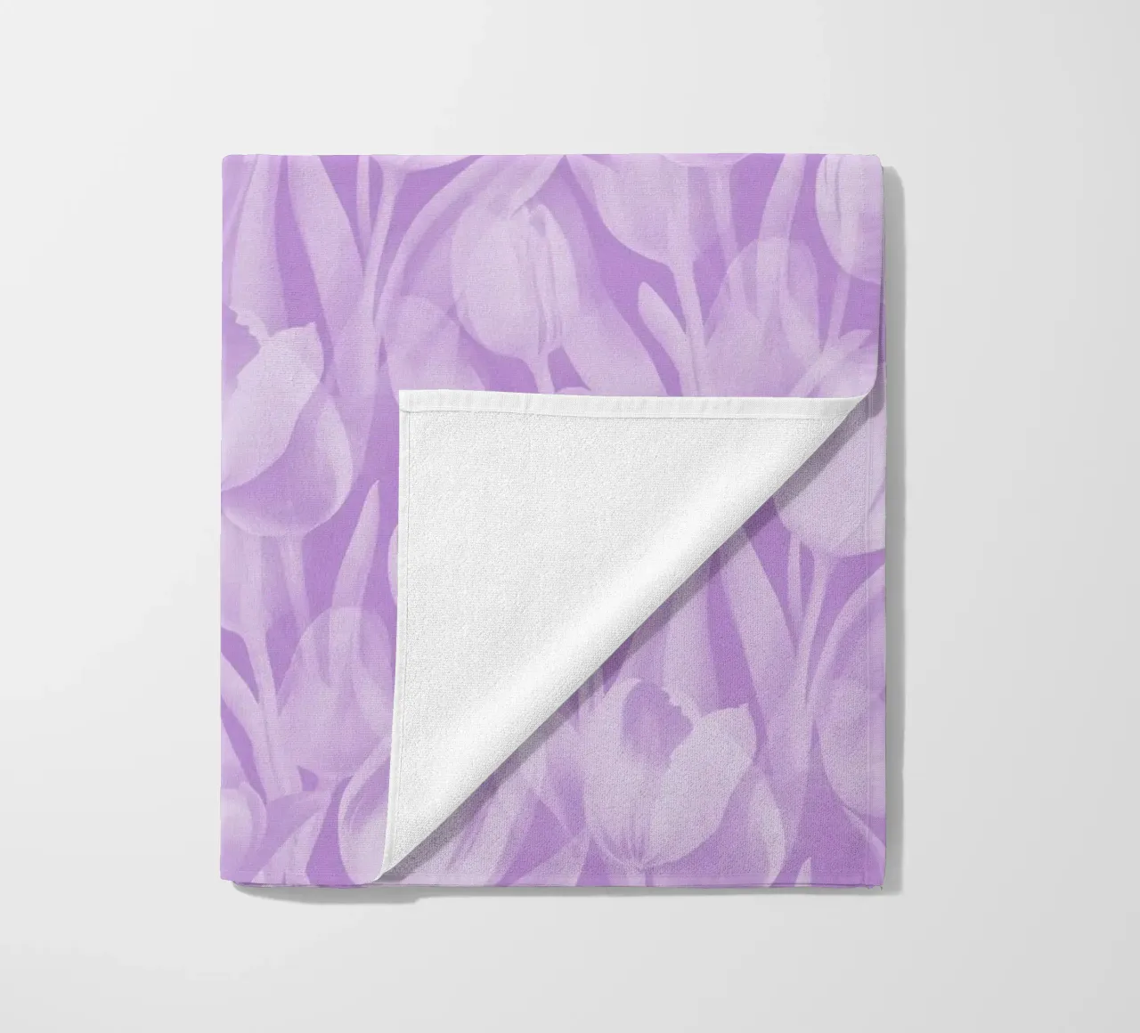 Tulips Lavender and White beach towel by SilverPegasus