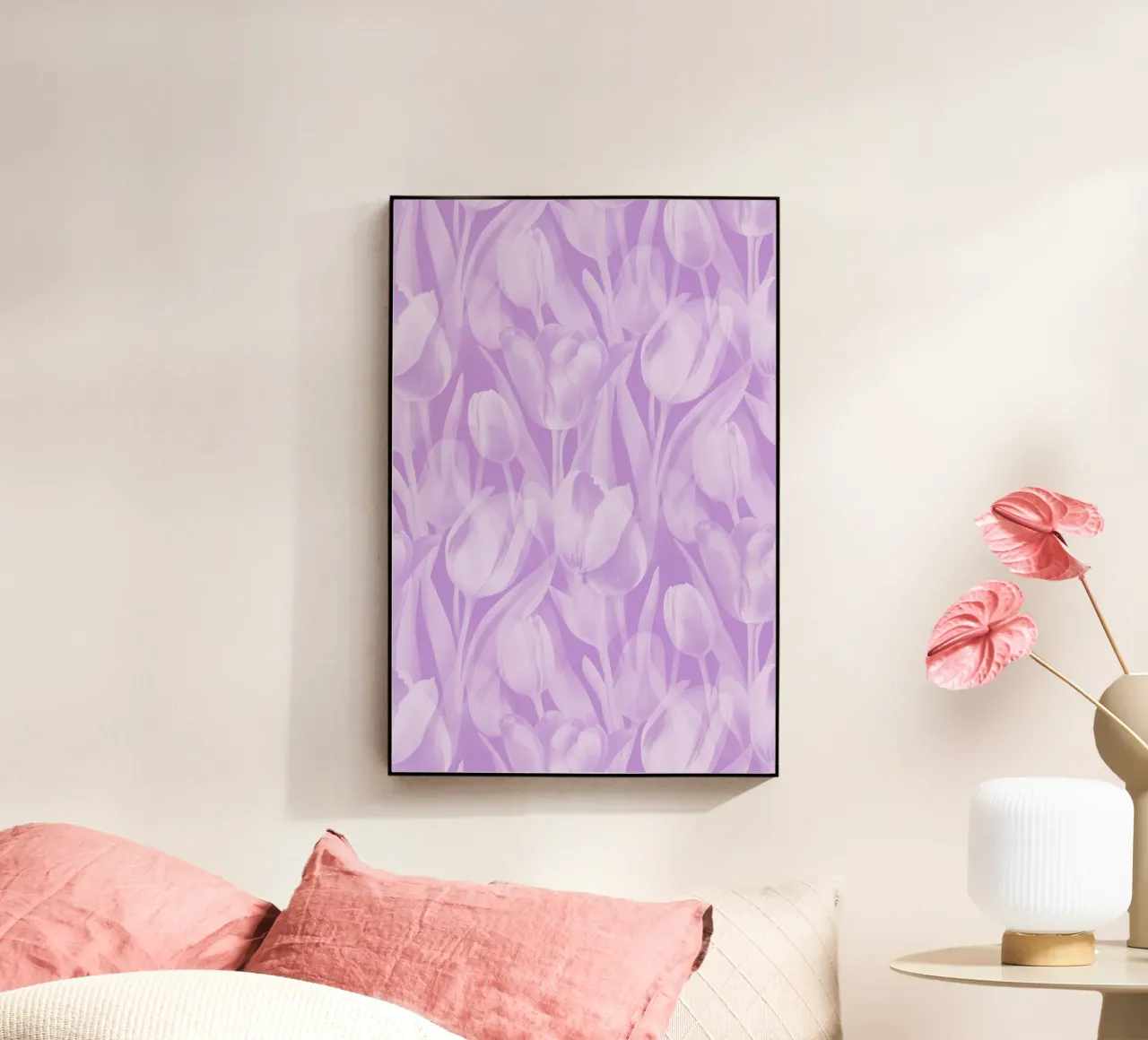 Tulips Lavender and White acrylic glass by SilverPegasus
