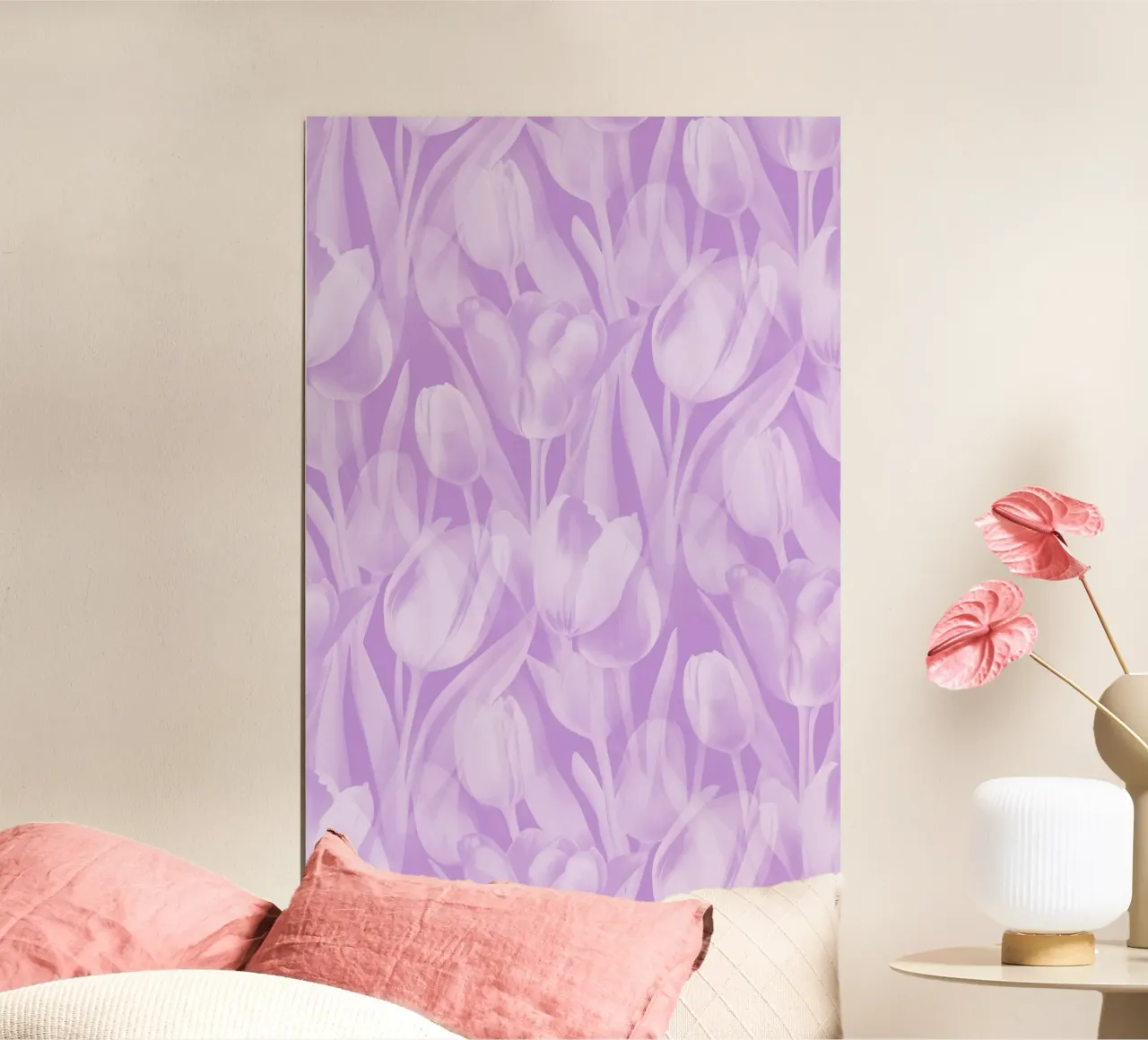 Tulips Lavender and White poster by SilverPegasus