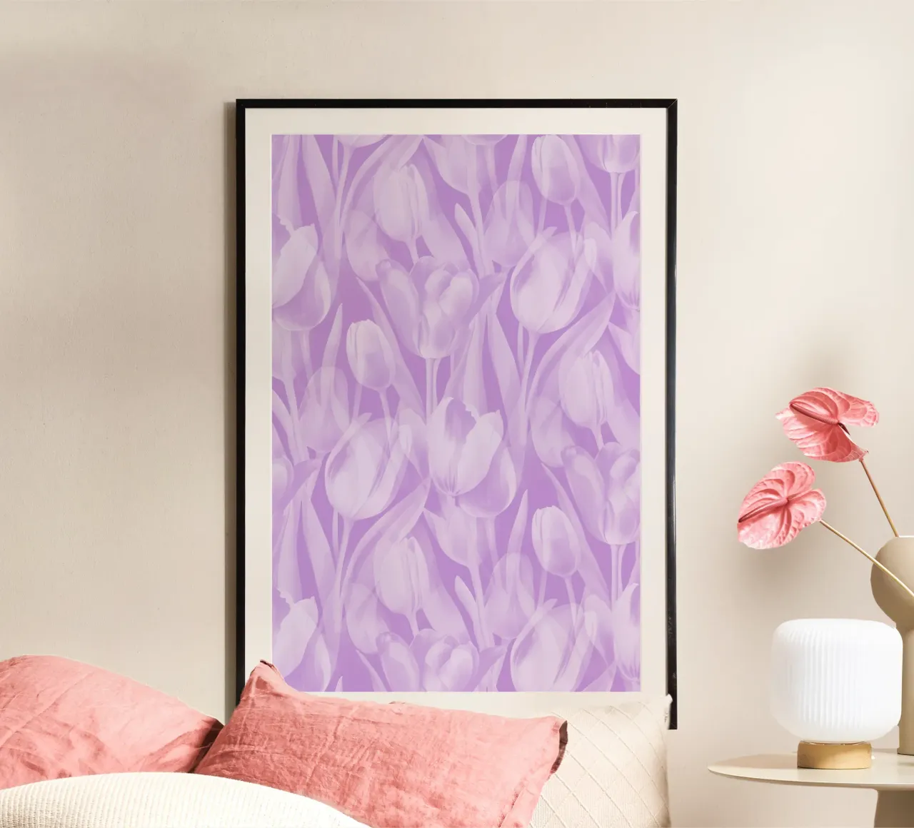Tulips Lavender and White poster by SilverPegasus