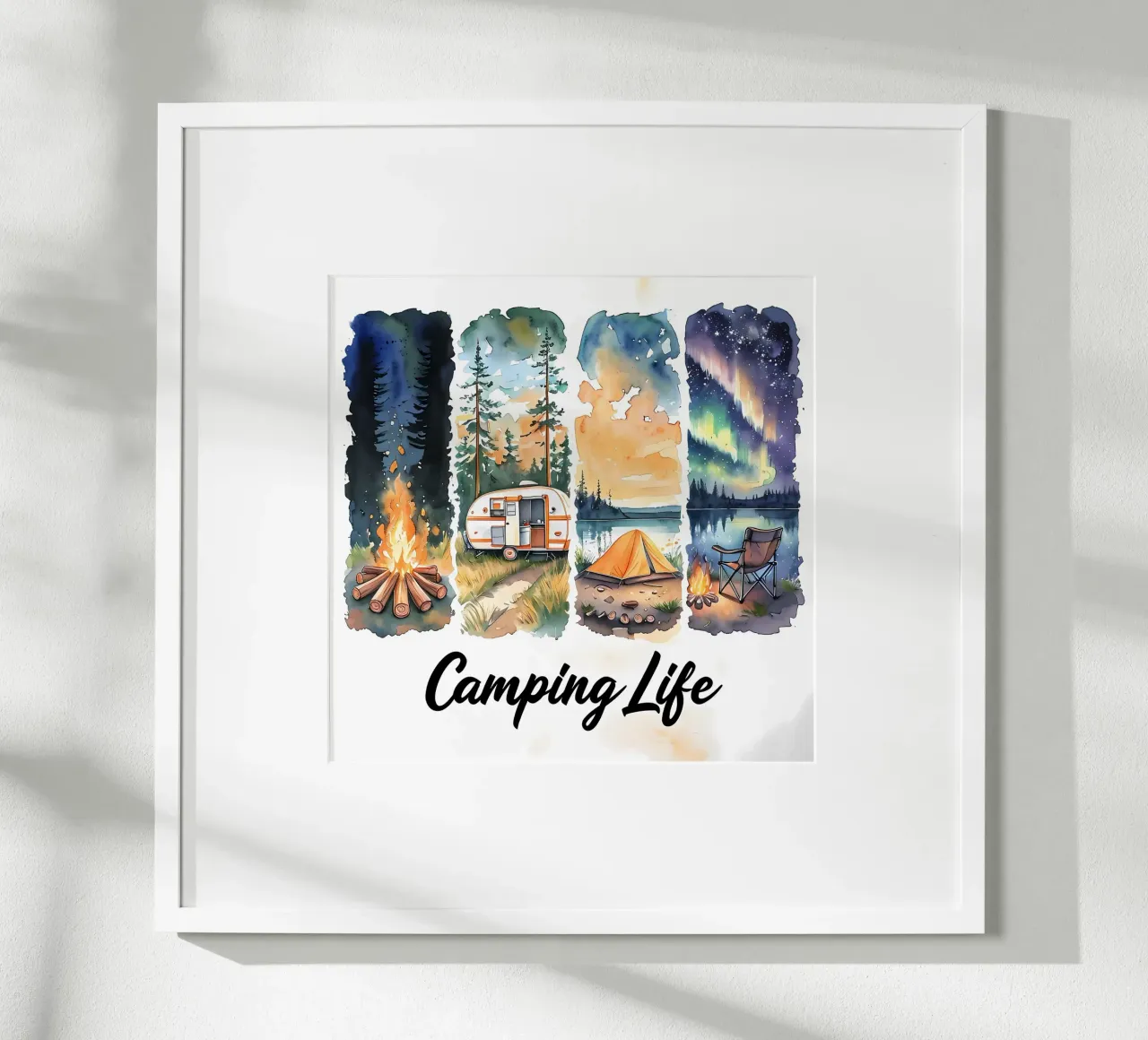 Momenti di acquerello della vita da campeggio poster da inspirational quote