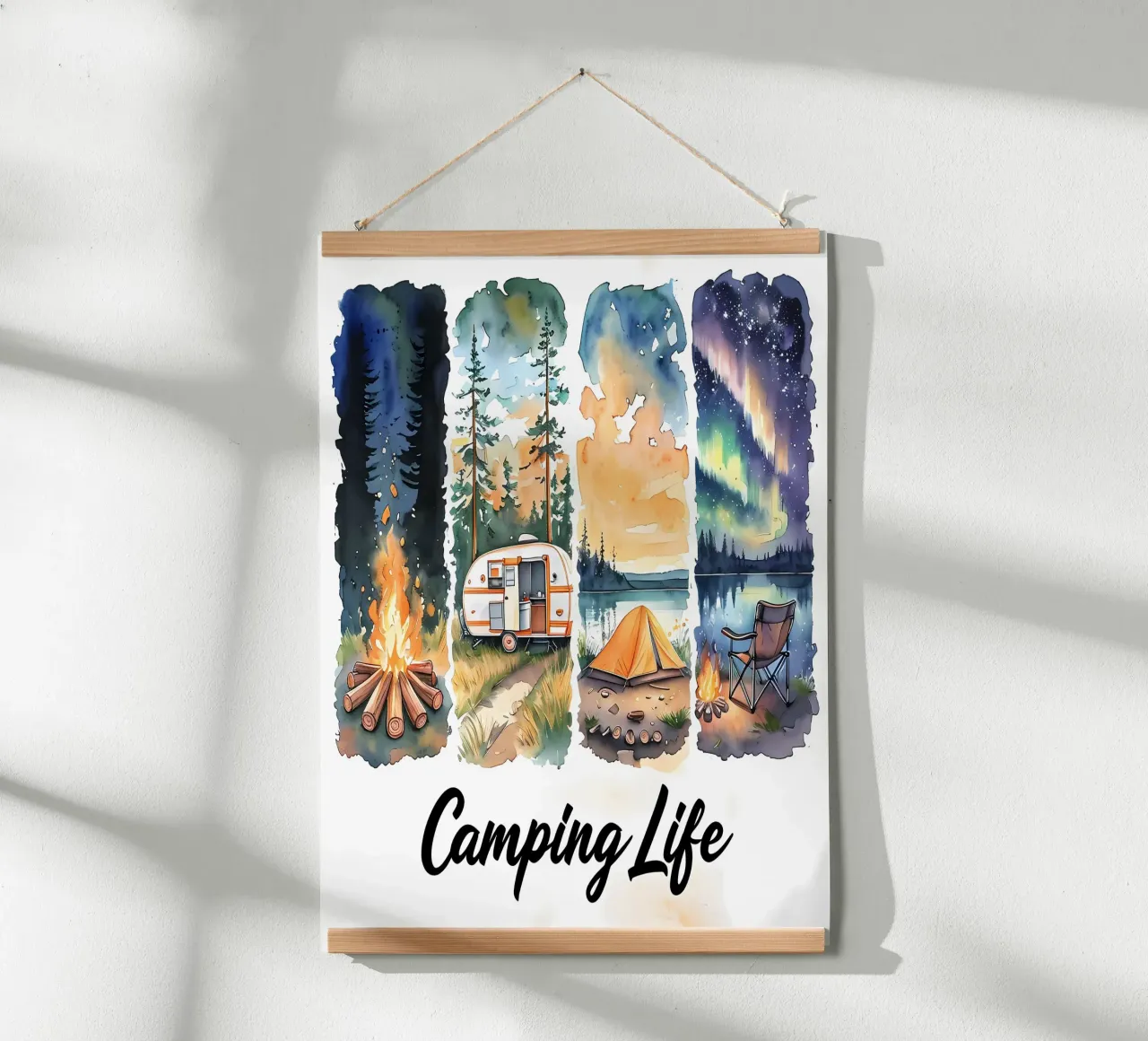 Momenti di acquerello della vita da campeggio poster da inspirational quote