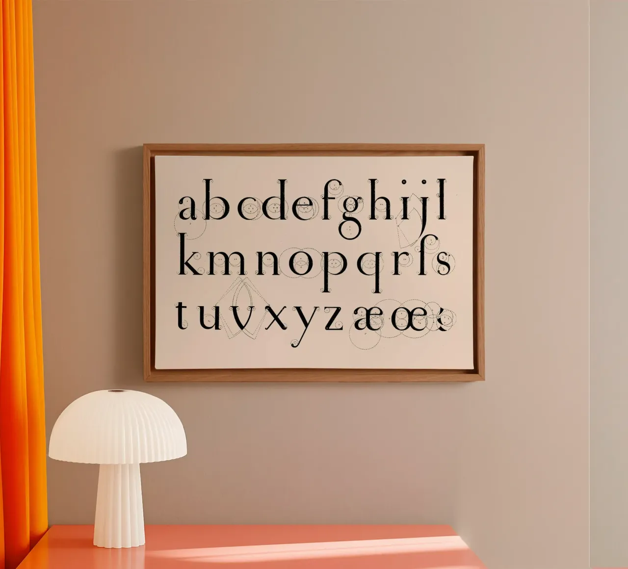 Alphabet Lowercase tela con Cornice a cassetta da Astër