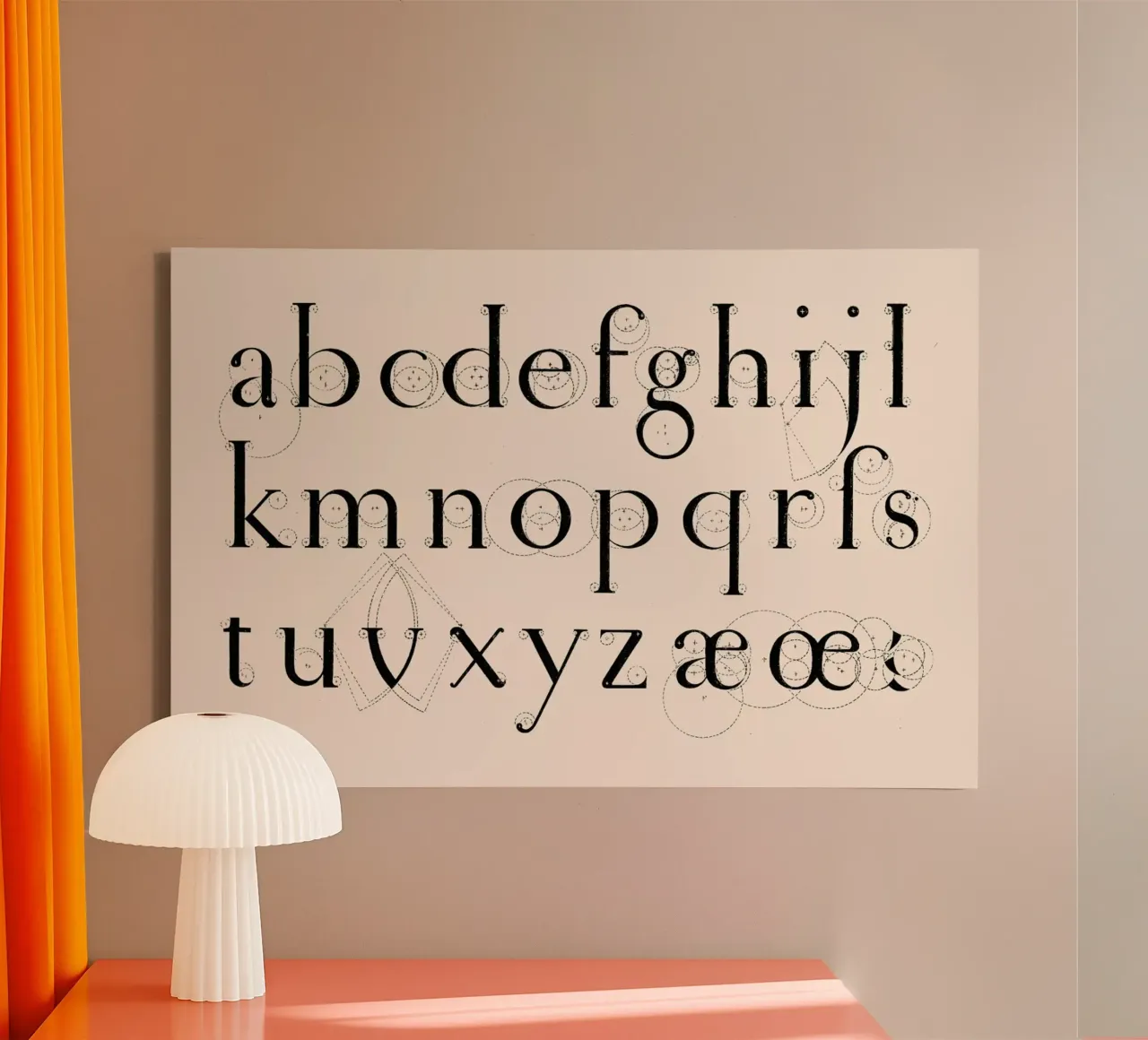 Alphabet Lowercase tela con Cornice a cassetta da Astër