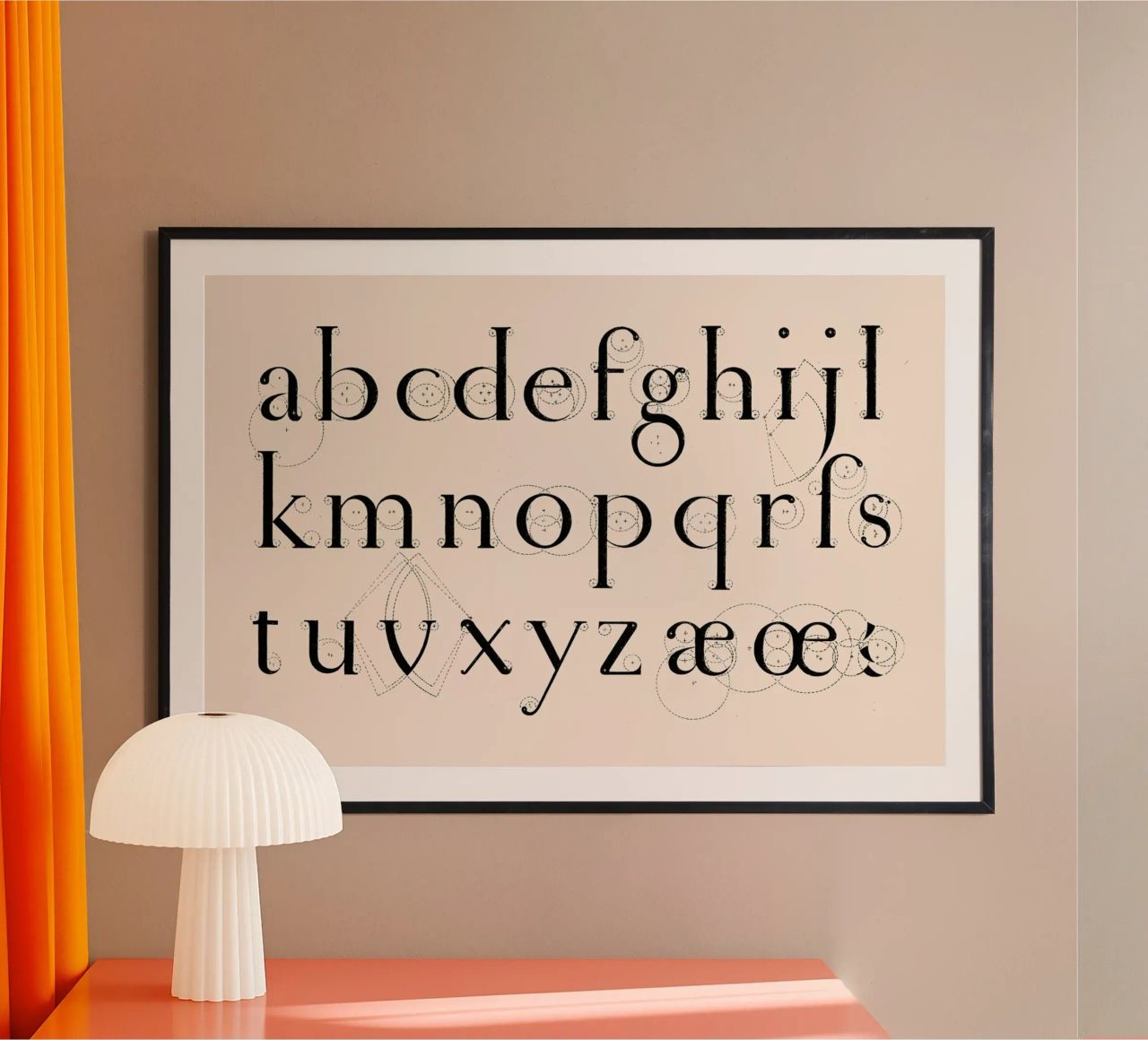 Alphabet Lowercase poster con marco de plástico de Astër