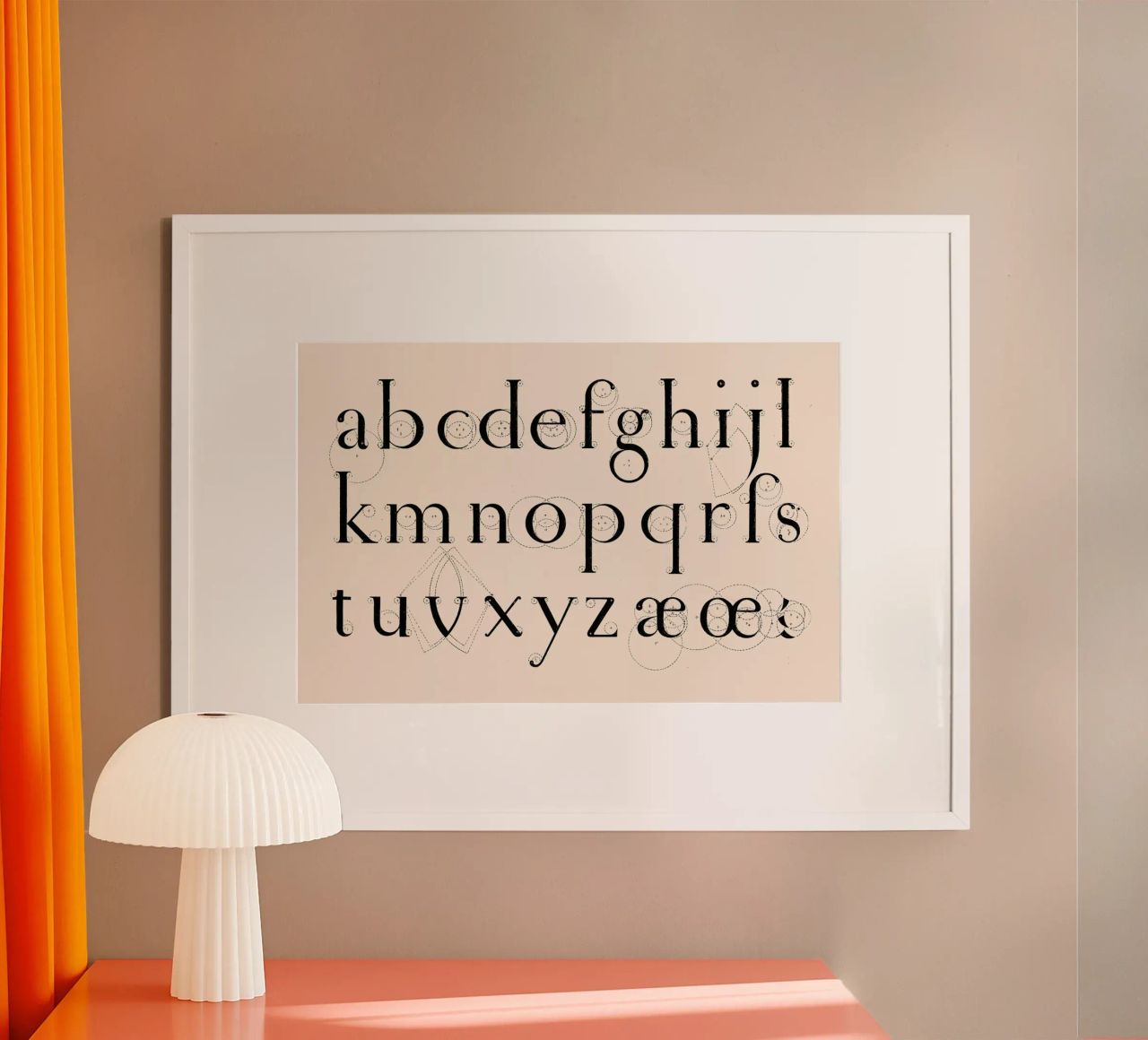 Alphabet Lowercase poster con marco de plástico de Astër