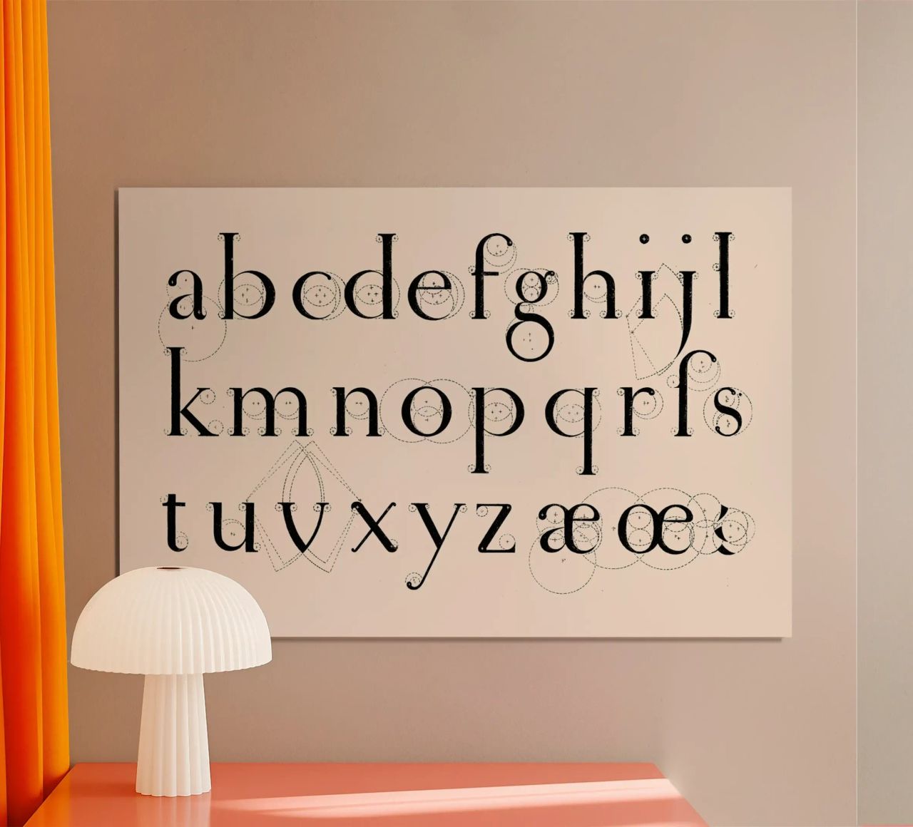 Alphabet Lowercase poster con marco de plástico de Astër