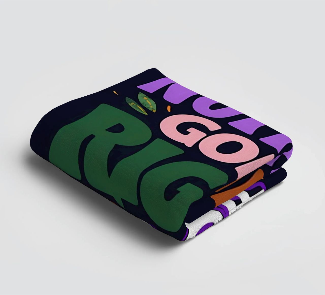 Go Left - Colorful Motivational Typography towel by inspirational quote