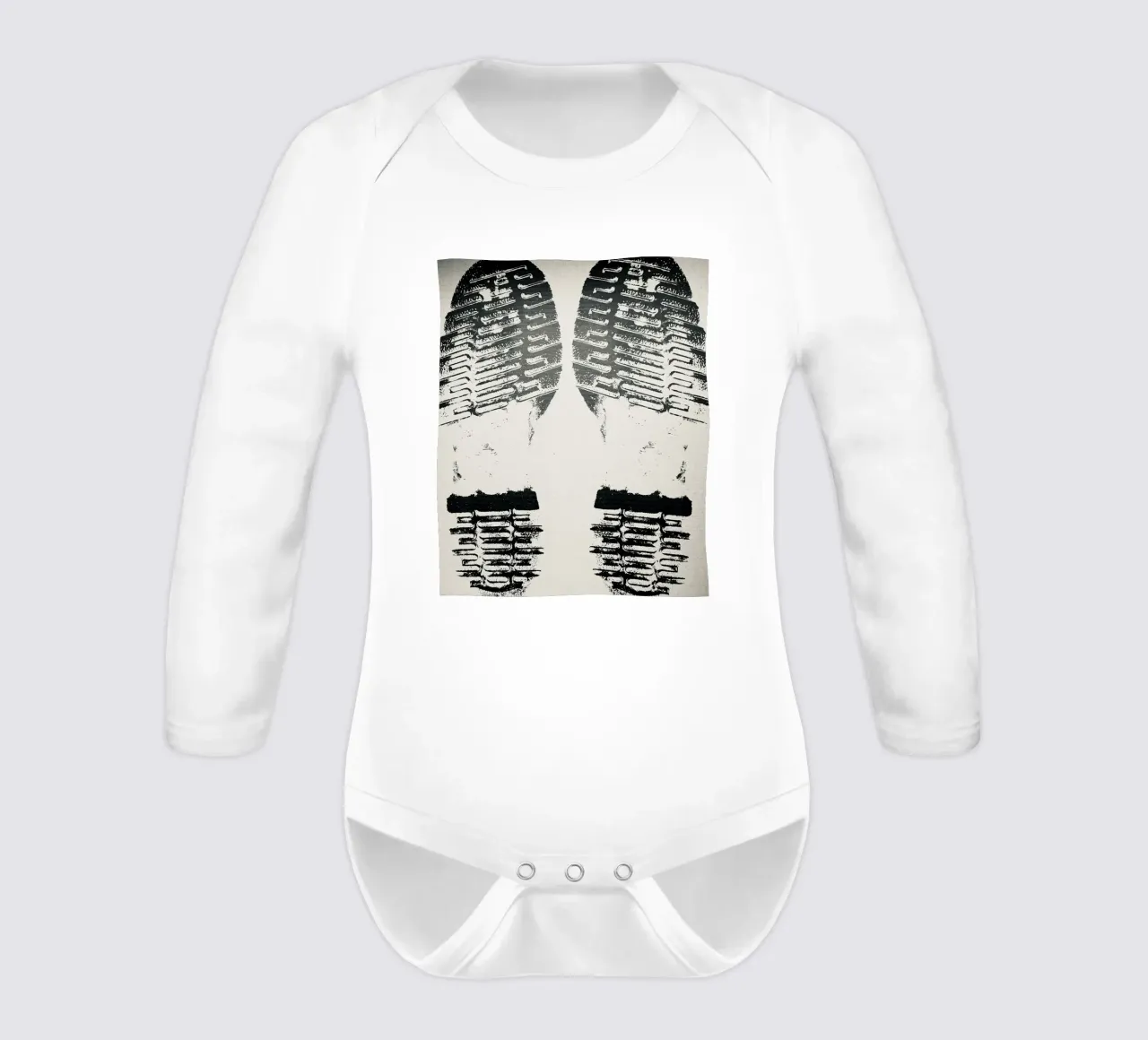 Feet from Desire long-sleeve baby romper by ChiasMata CozMos