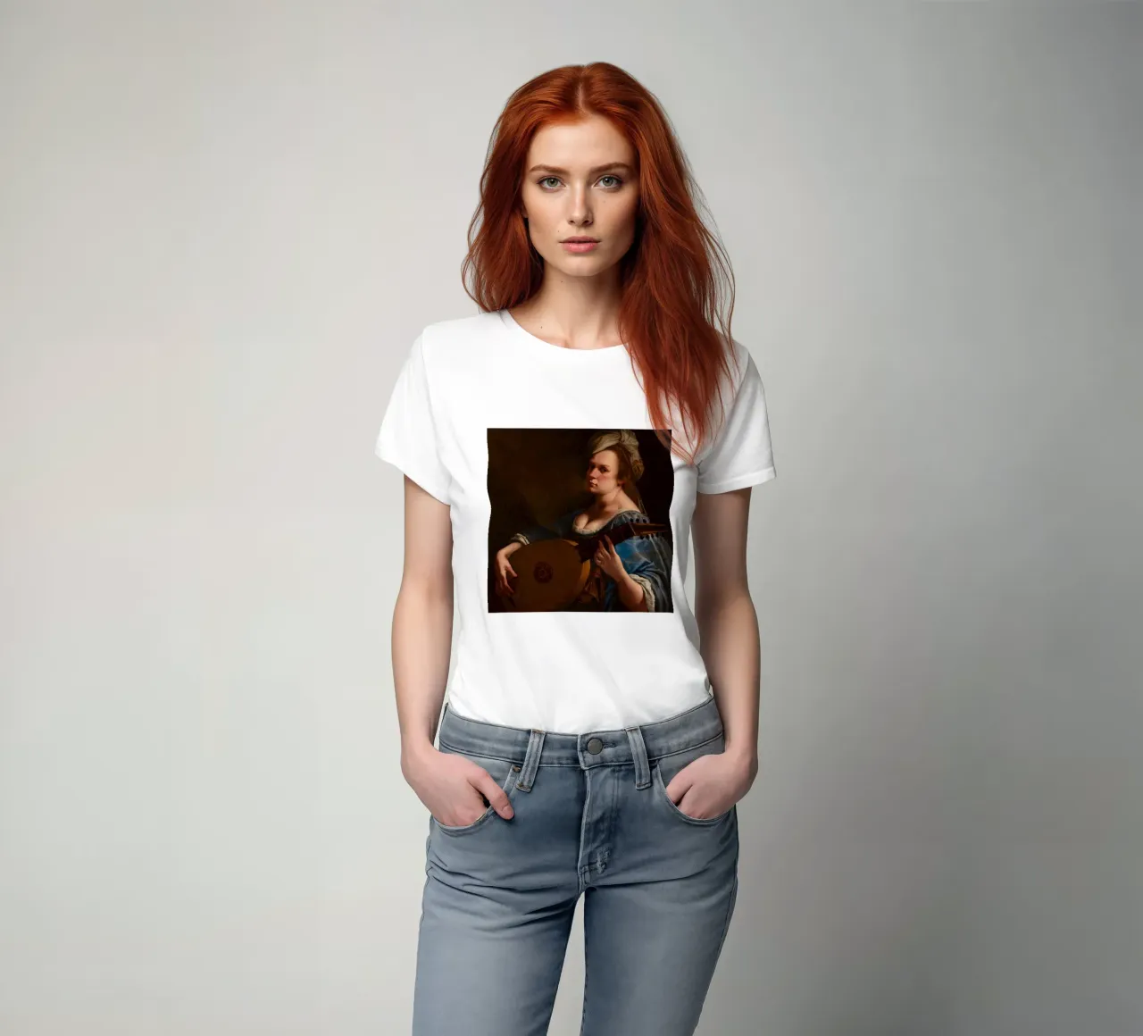 Artemisia Gentileschi – Self-Portrait as a Lute Player t-shirt by Wirla
