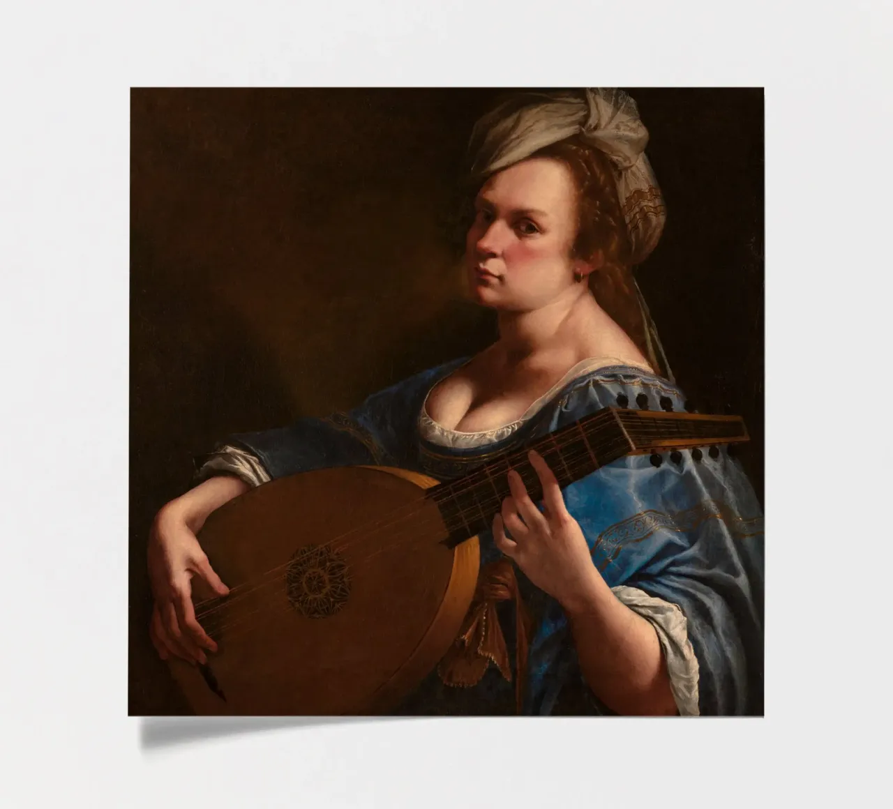 Artemisia Gentileschi – Self-Portrait as a Lute Player sticker sheet by Wirla