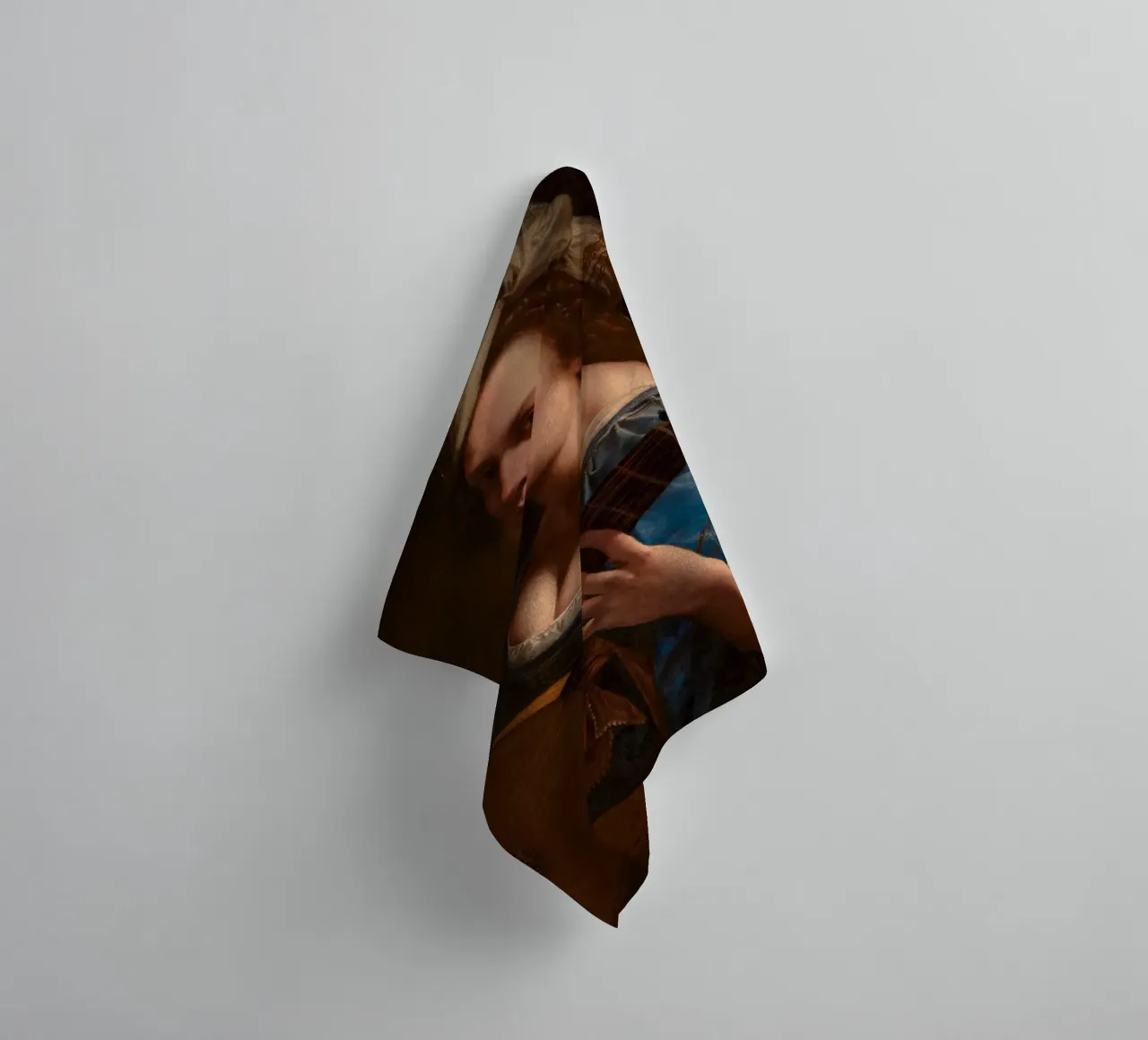 Artemisia Gentileschi – Self-Portrait as a Lute Player towel by Wirla